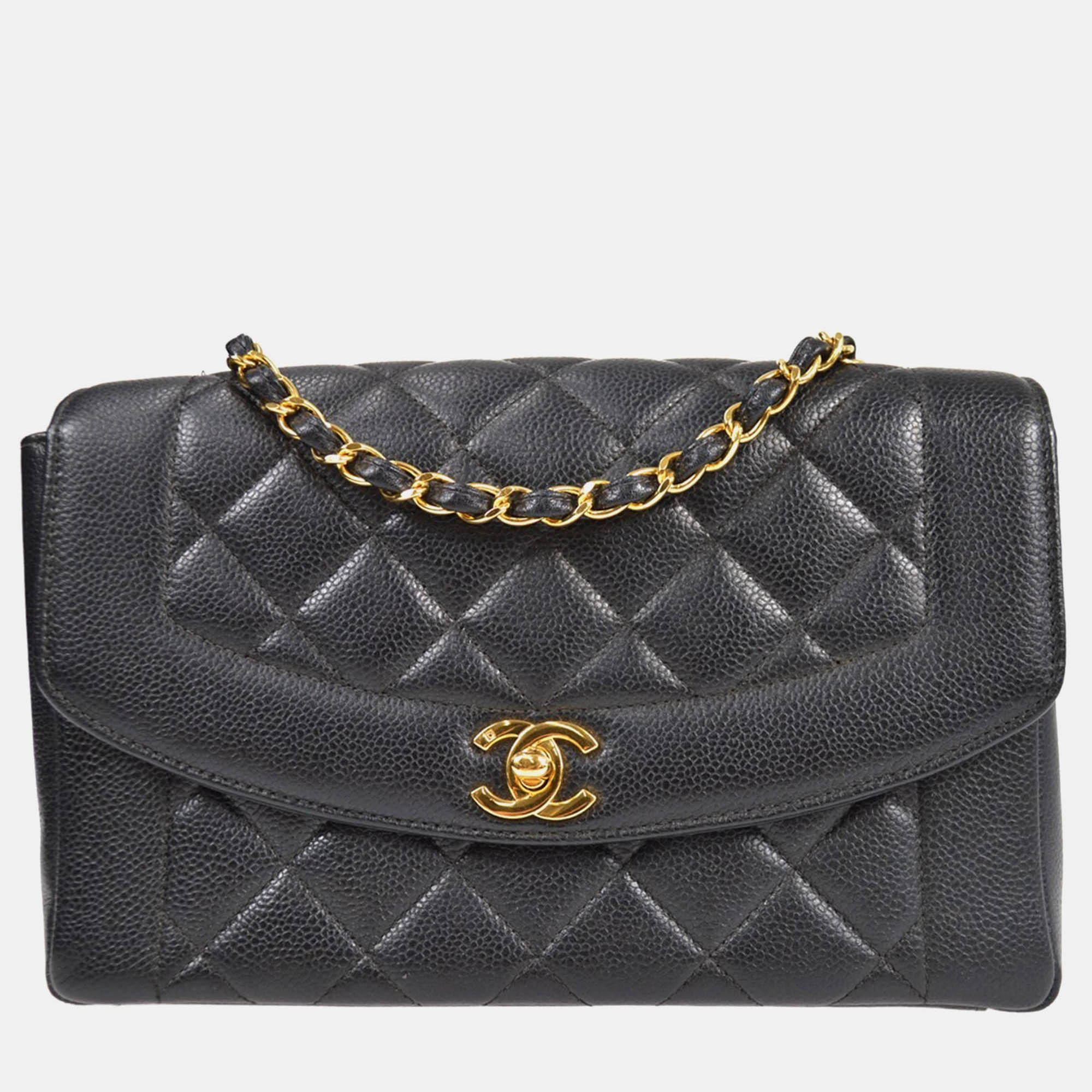 

Chanel Black Calfskin Medium Diana Chain Shoulder Bag