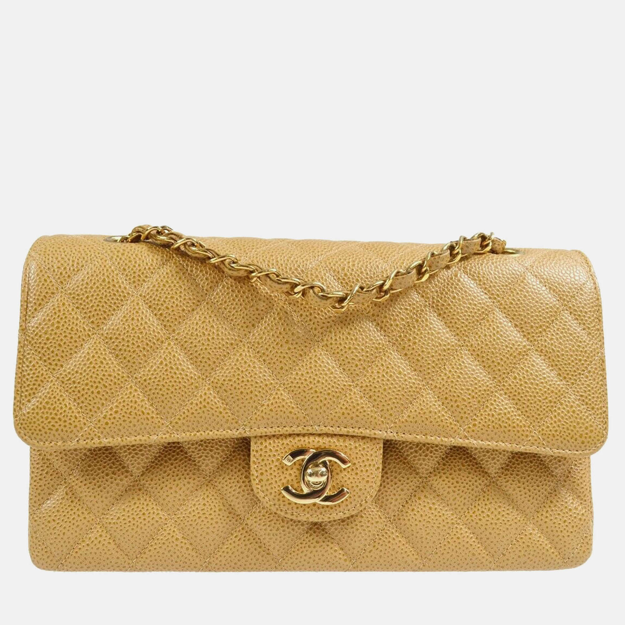 

Chanel Beige Calfskin Medium Classic Double Flap Bag
