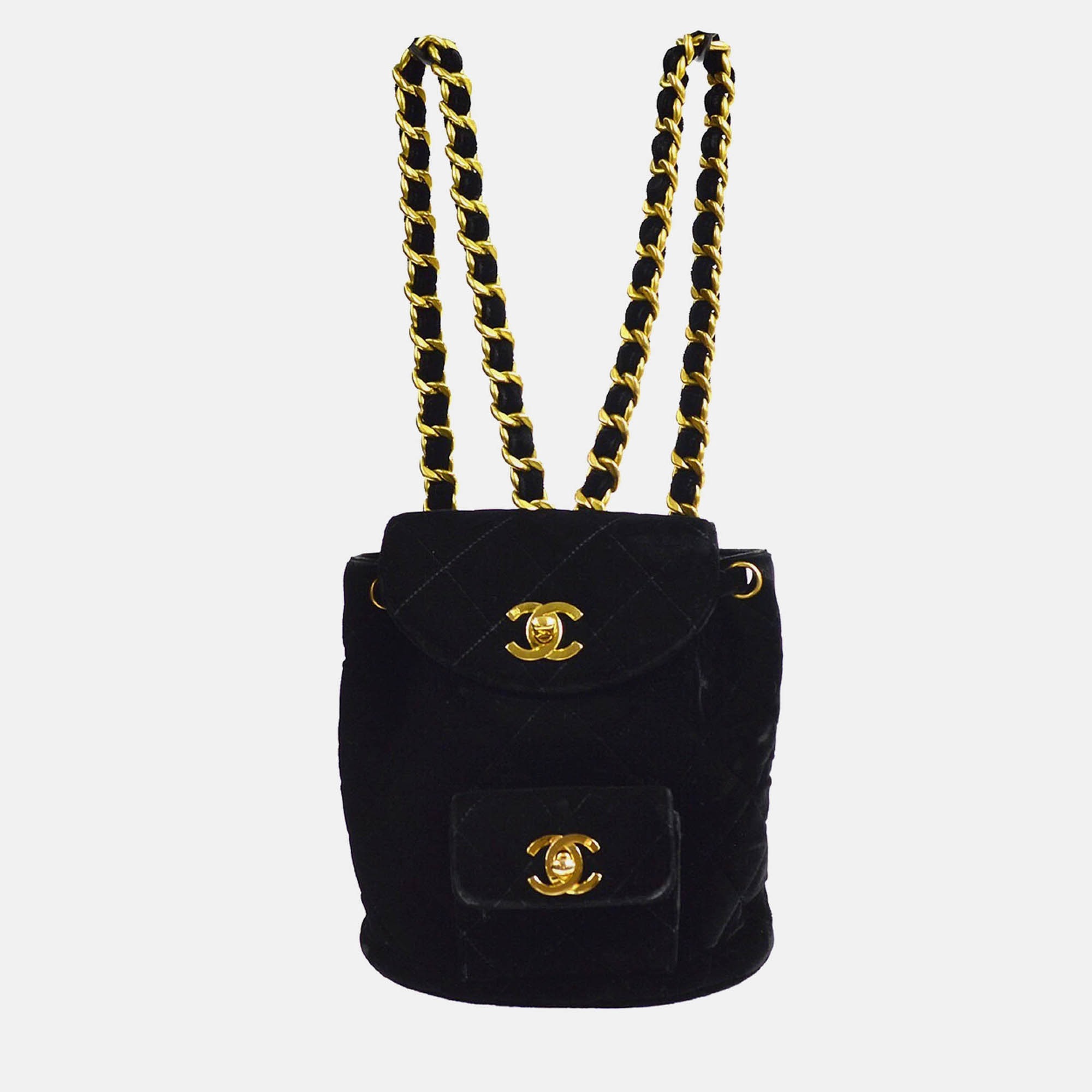 

Chanel Black Velvet Duma Backpack Small