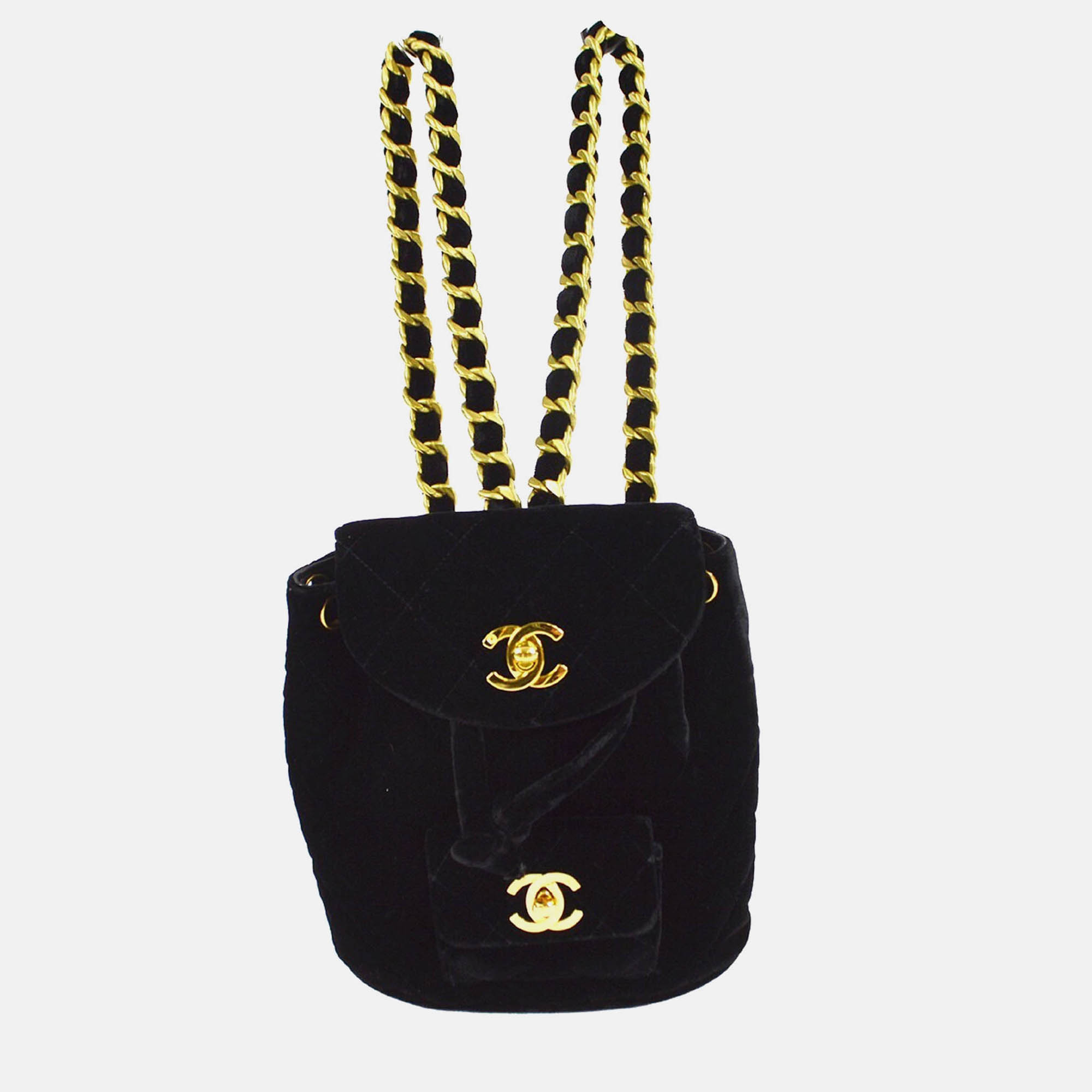 

Chanel Black Velvet Duma Backpack Small