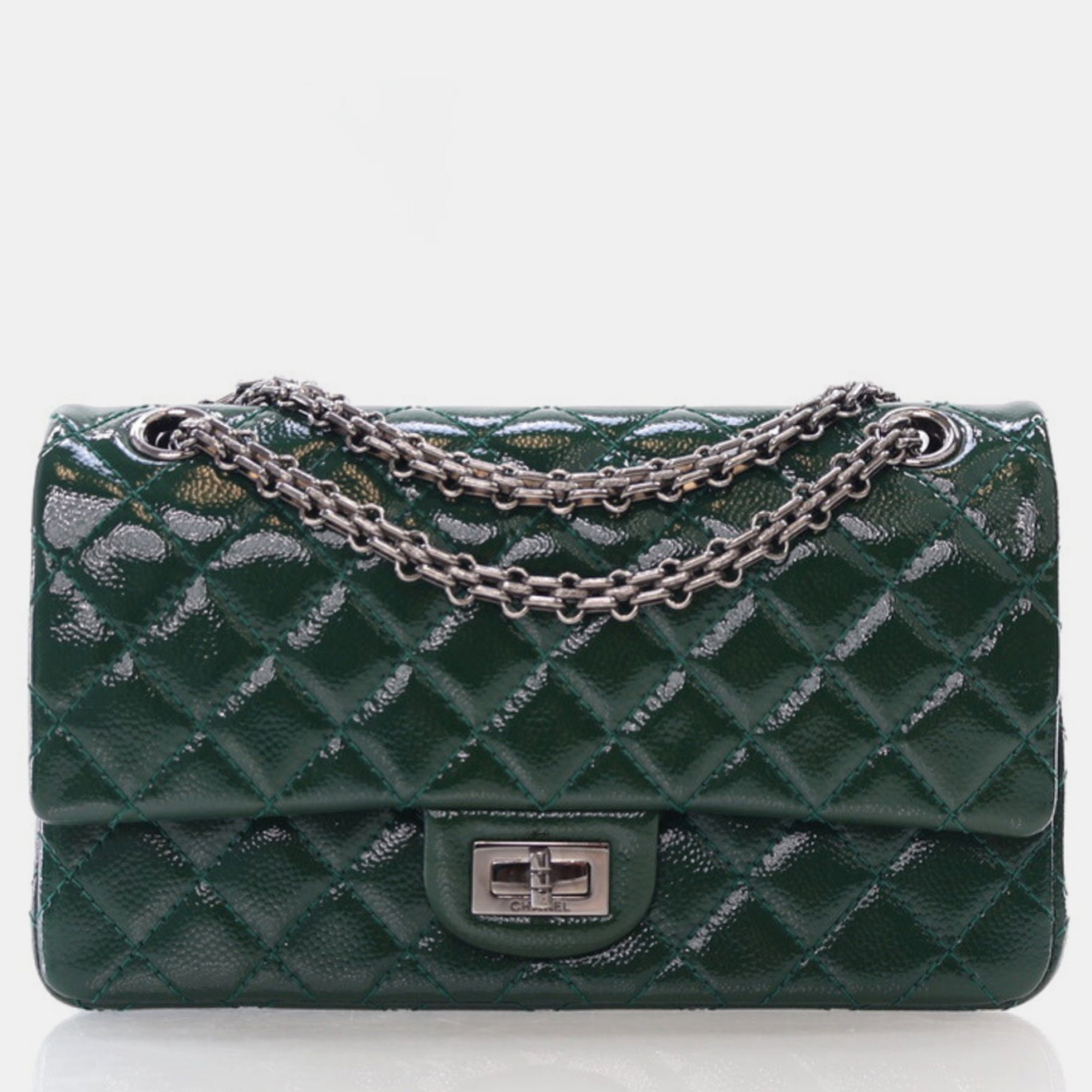 

Chanel 2.55 Reissue Flap Green Patent Leather Shoulder Bag