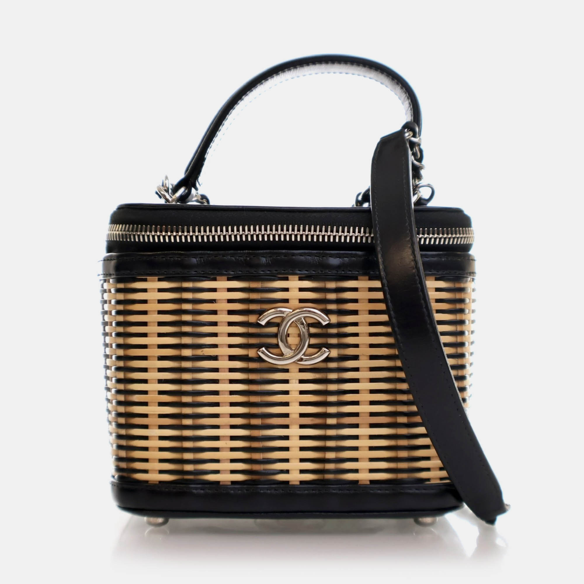 

Chanel Small Black Calfskin Take Away Vanity Case, Beige