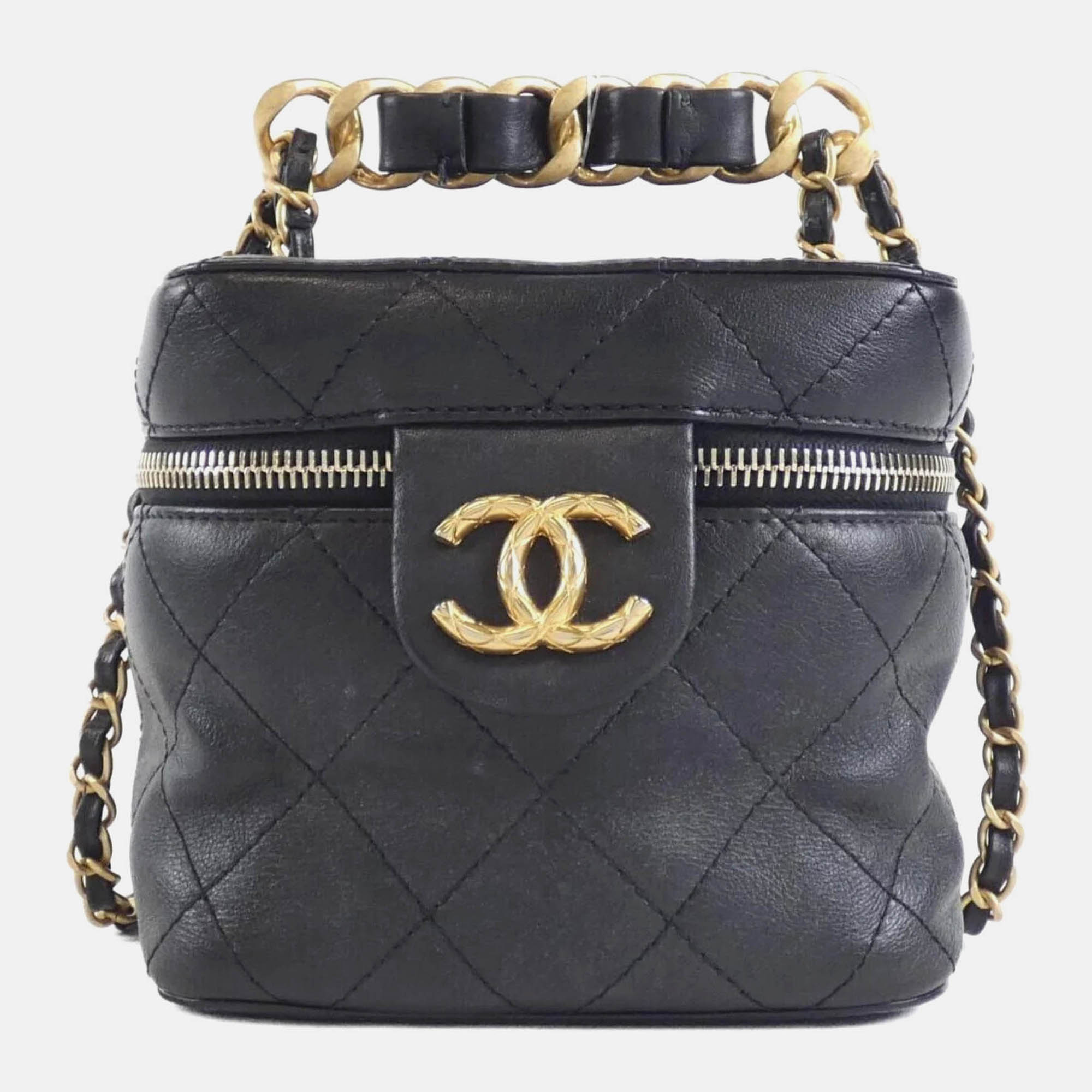 

Chanel Vanity Case Small Black Caviar Leather Shoulder Bag