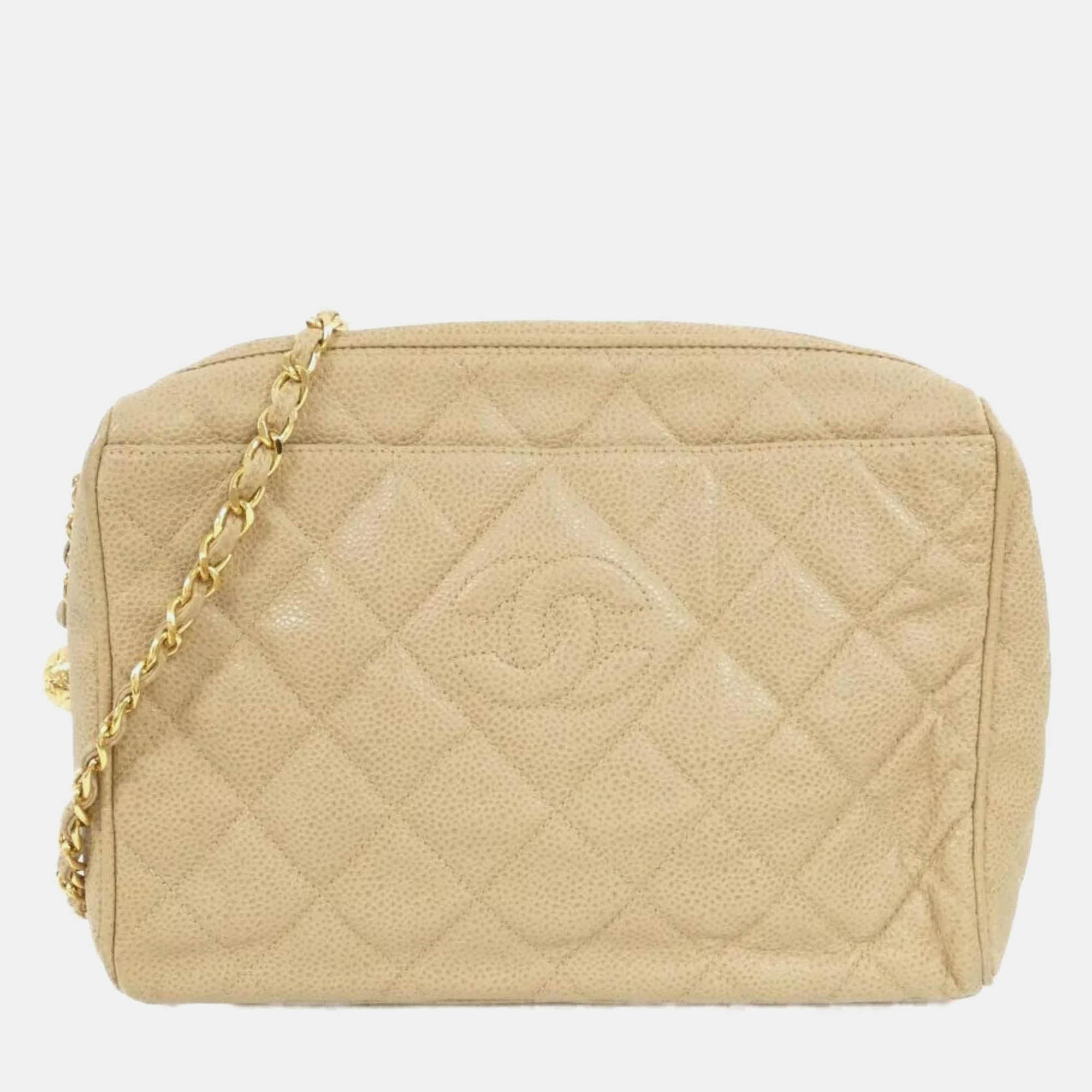

Chanel Beige Leather Shoulder Bag