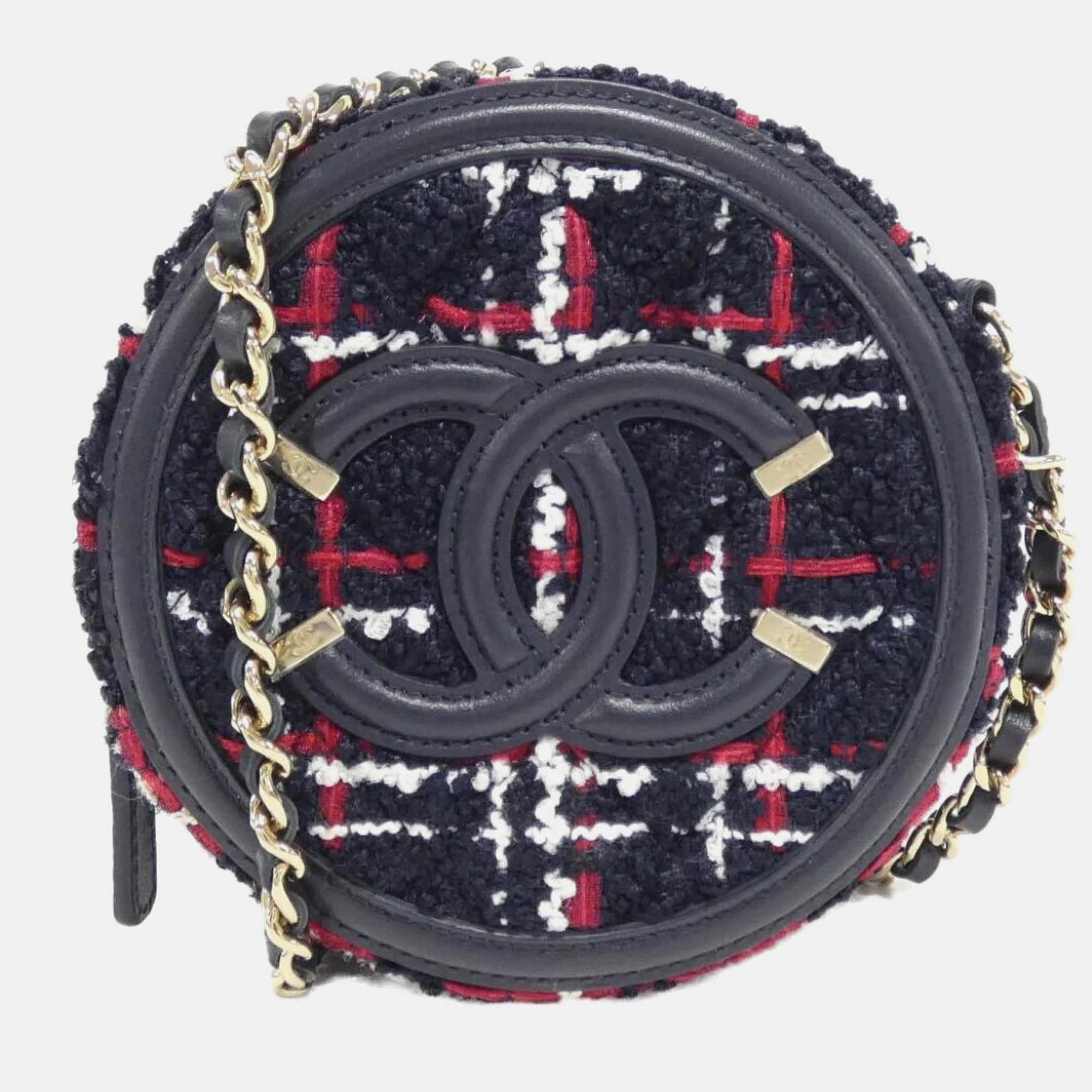

Chanel Round Multicolor Tweed Shoulder Bag