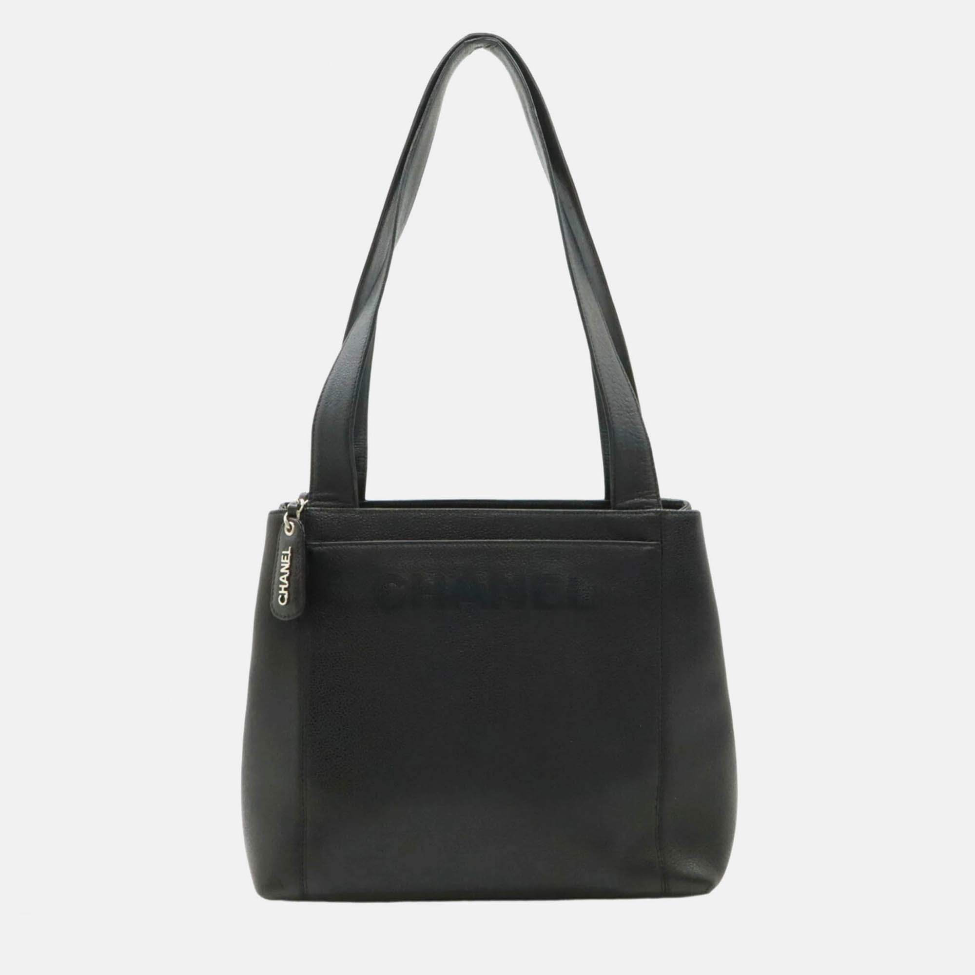 

Chanel Tote Bag Caviar Skin Leather Black