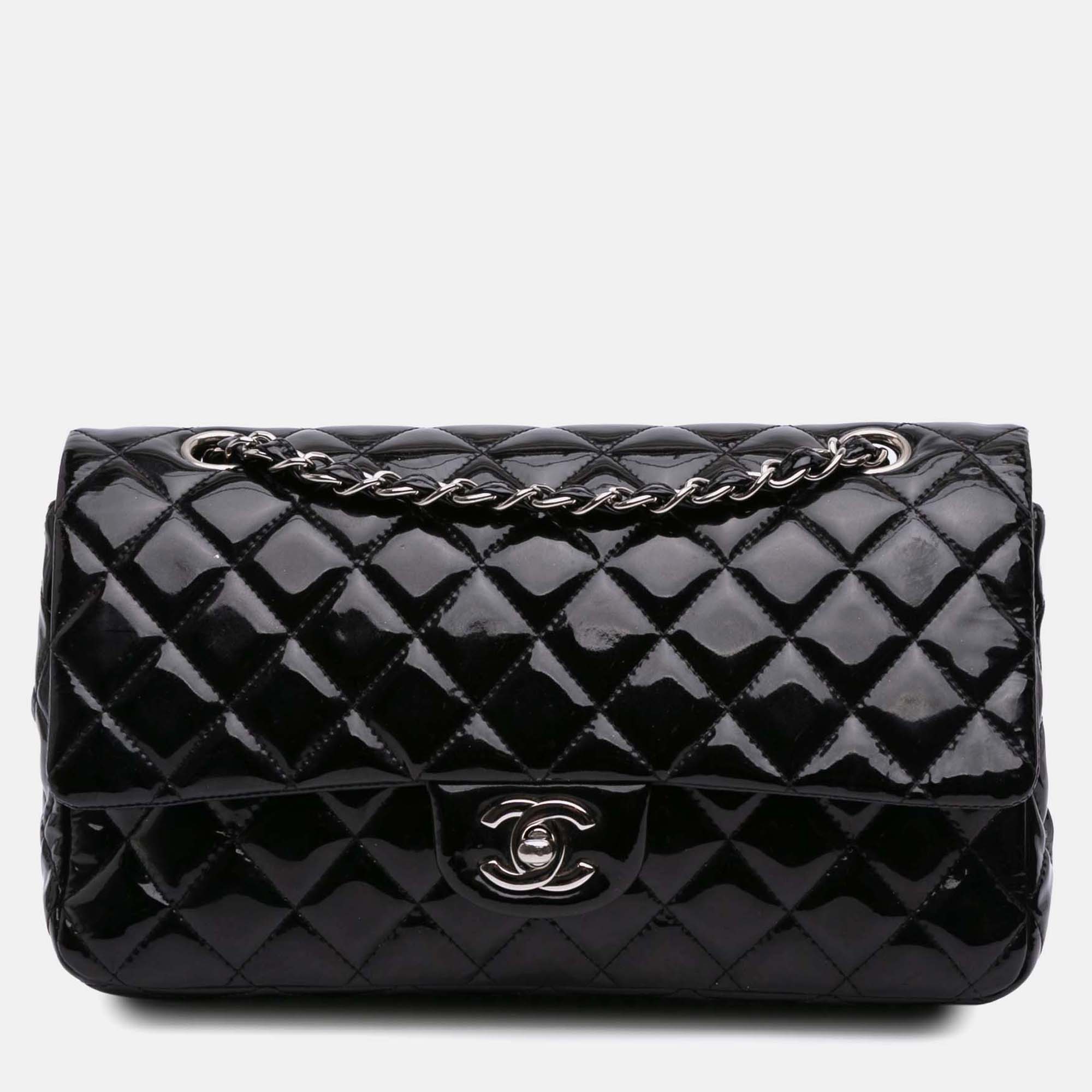 

Chanel Black Medium Classic Patent Double Flap