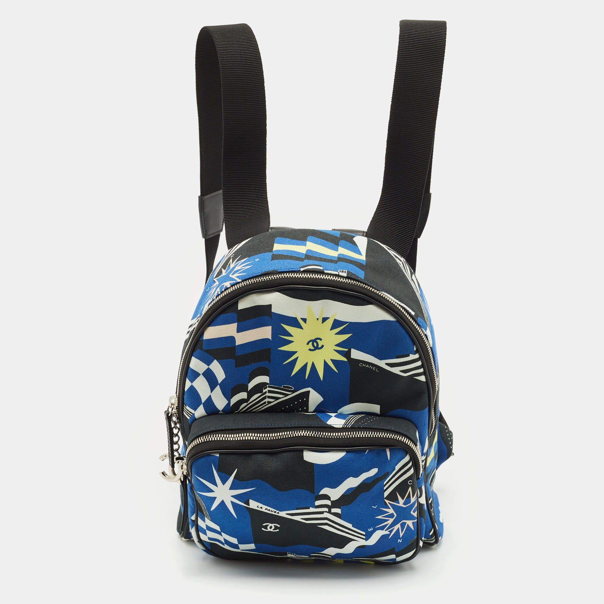 

Chanel Blue/Black Canvas Cruise Line Backpack