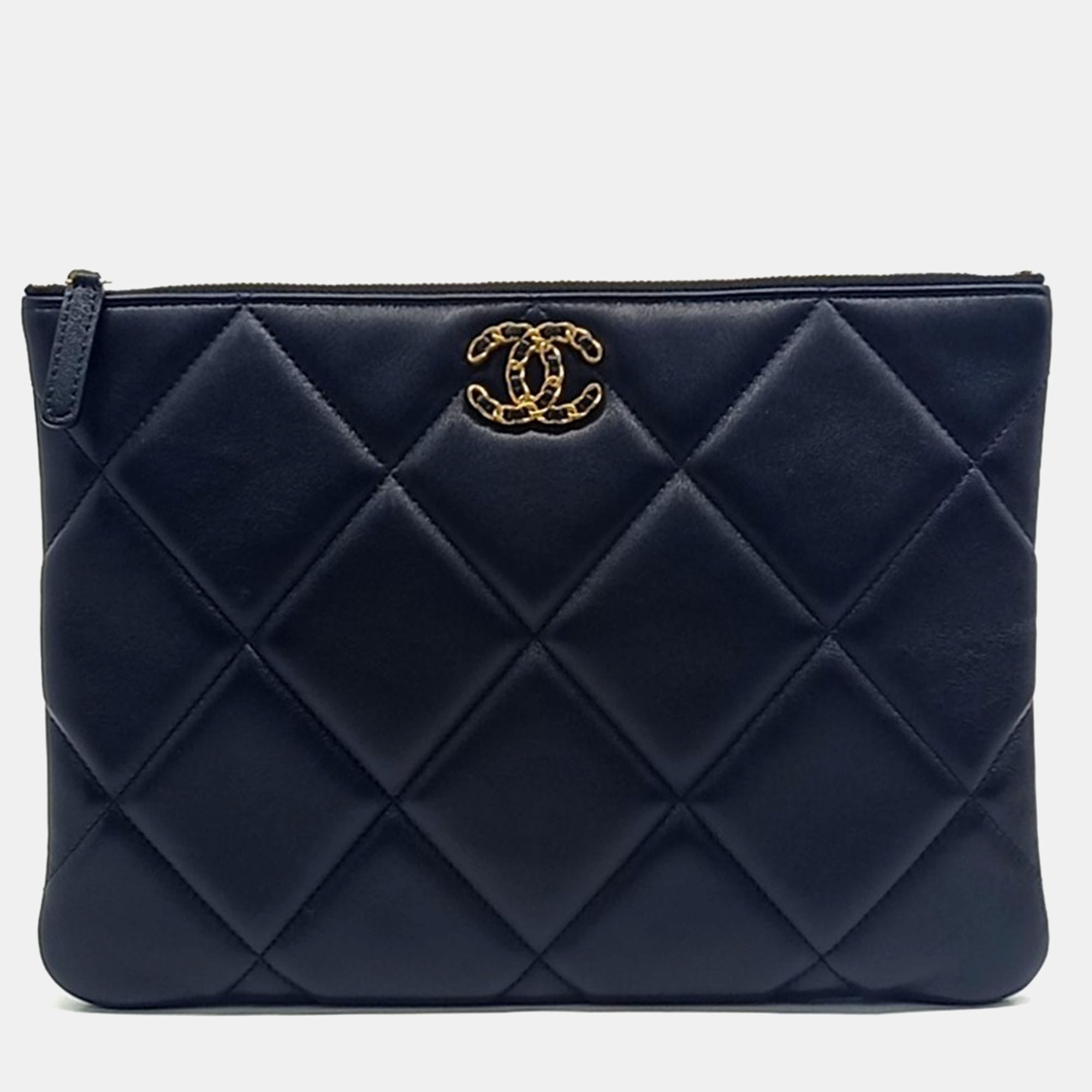Pre-owned Chanel Black Leather 19 Clutch New Medium Bag