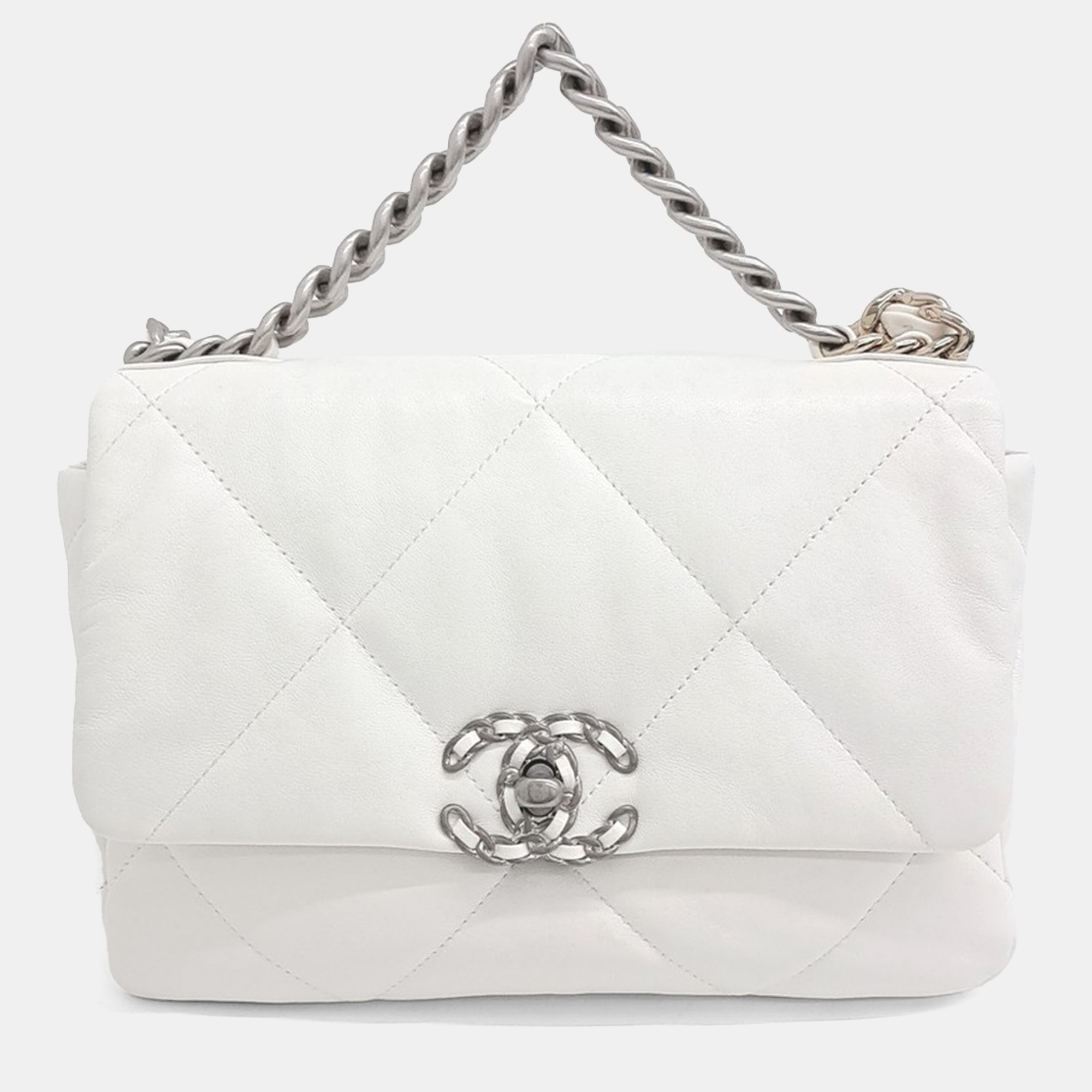 

Chanel White Leather 19 Flap Small Bag