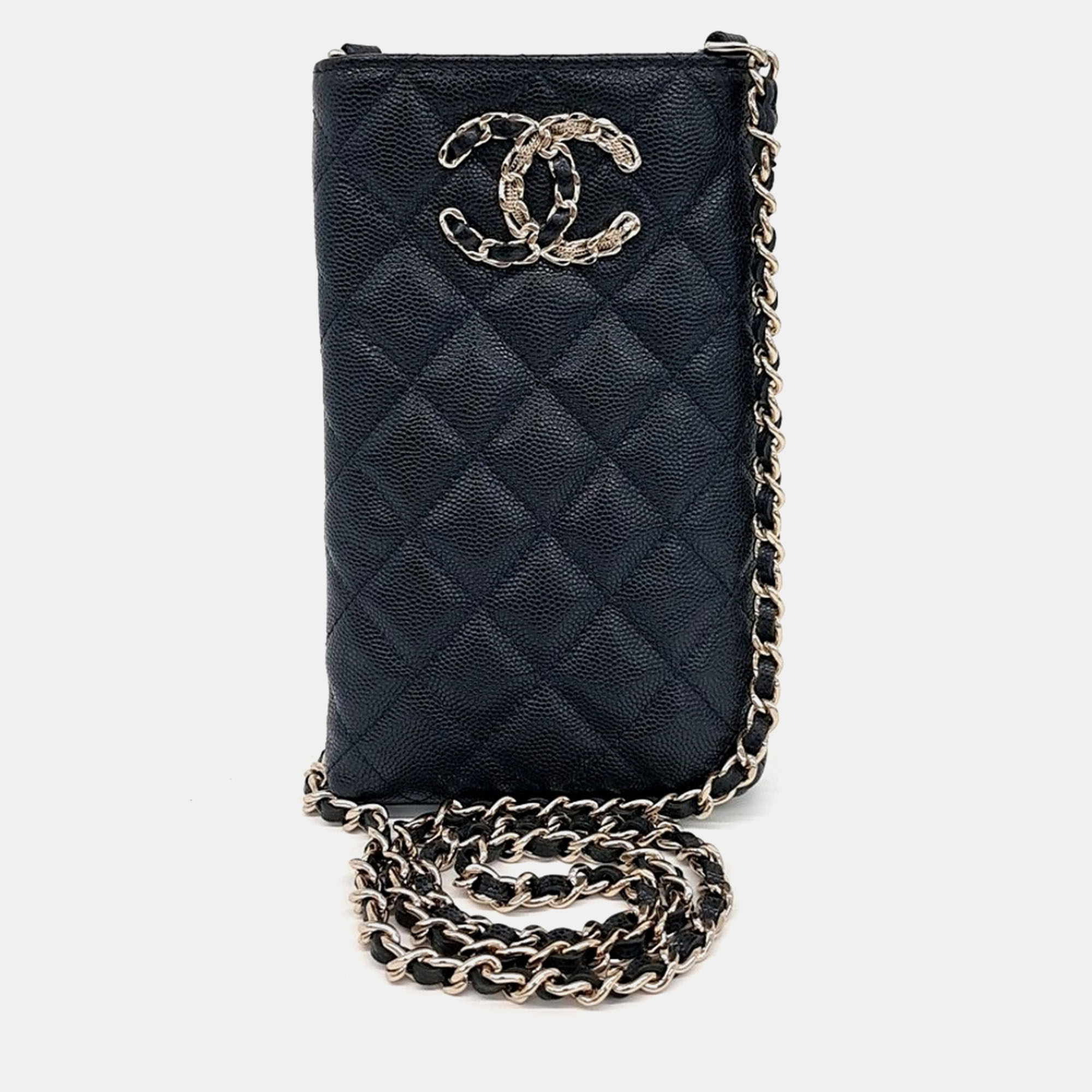 

Chanel Black Leather Caviar Phone Holder Crossbody Bag