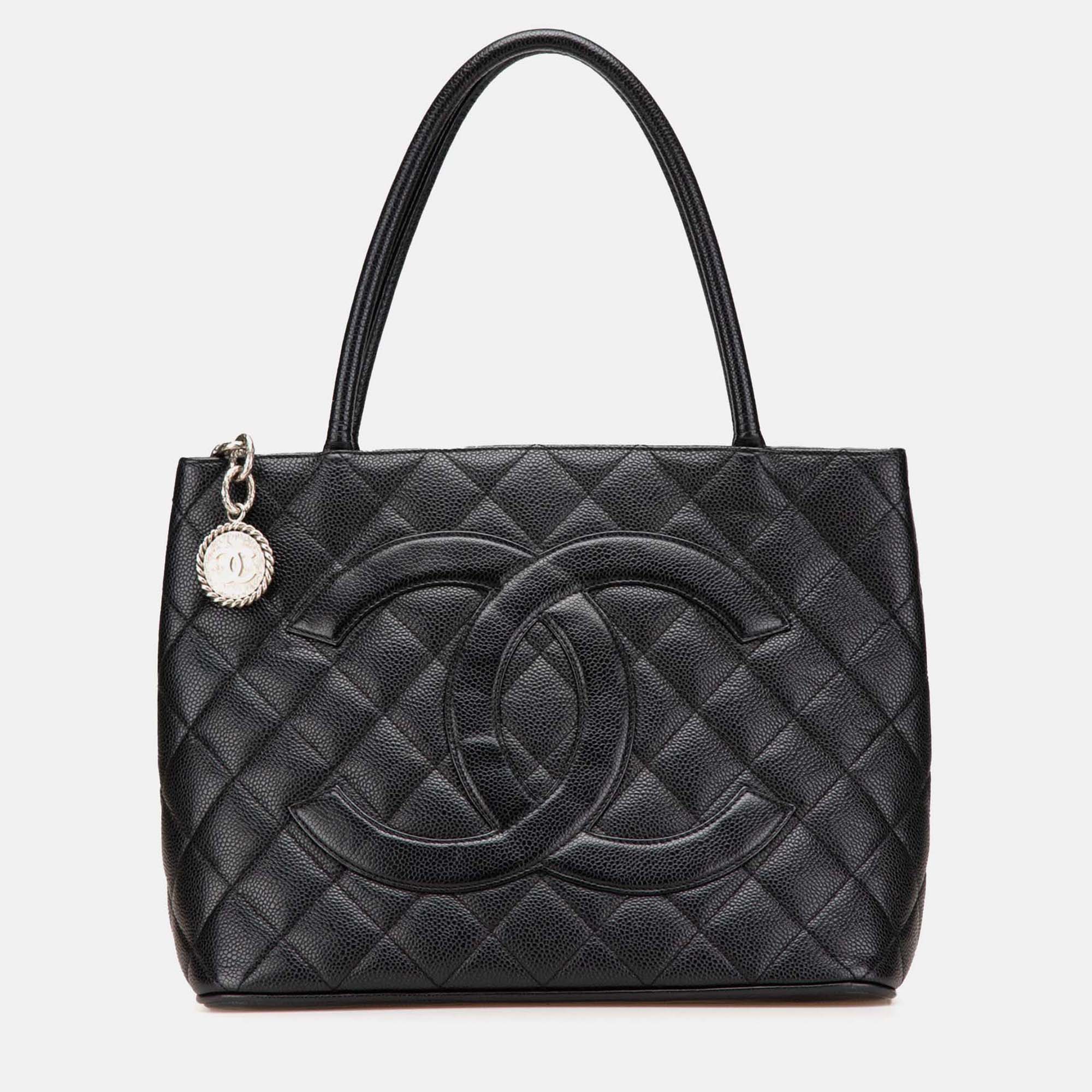 

Chanel Black Caviar Medallion Tote