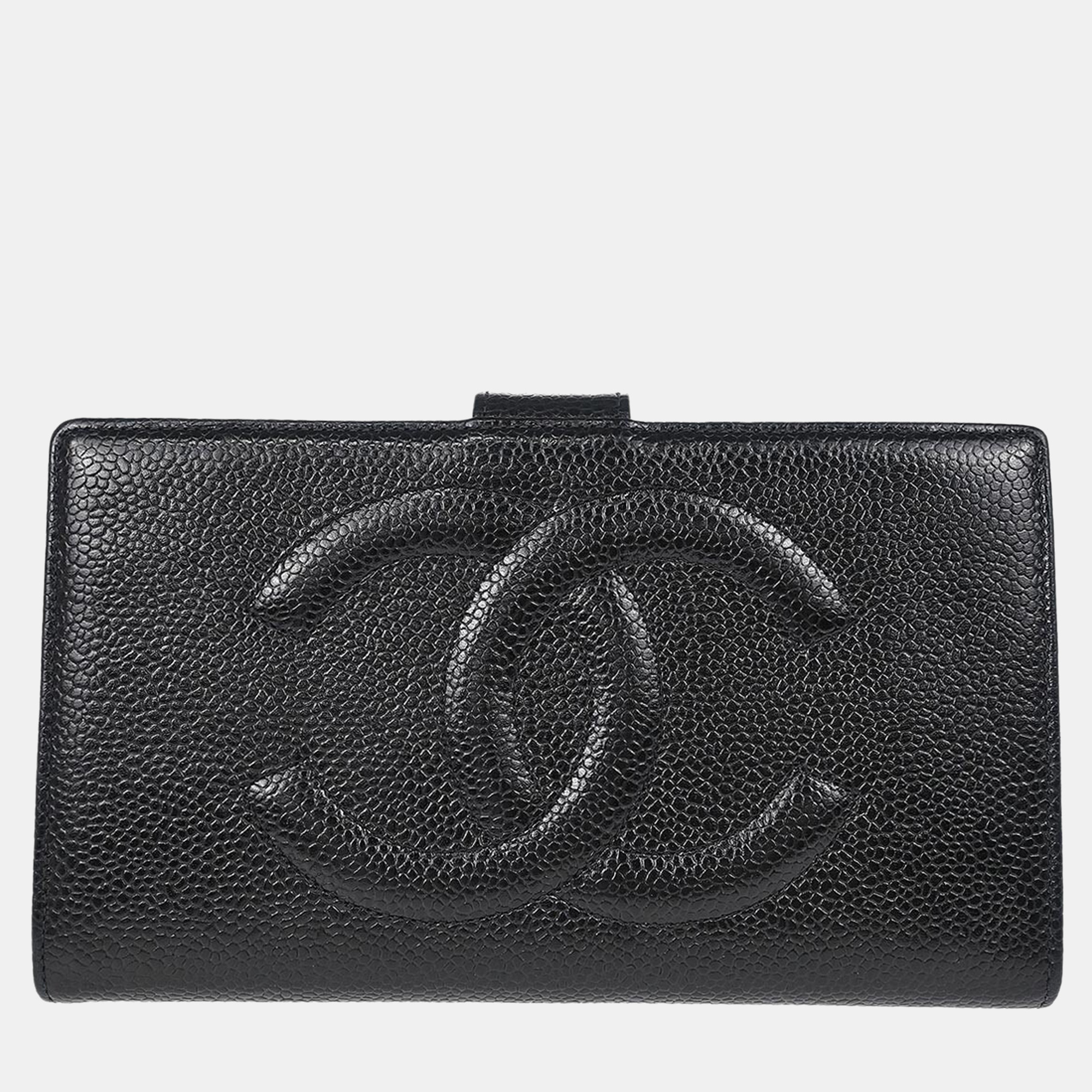 

Chanel Long CC Black Leather Wallet