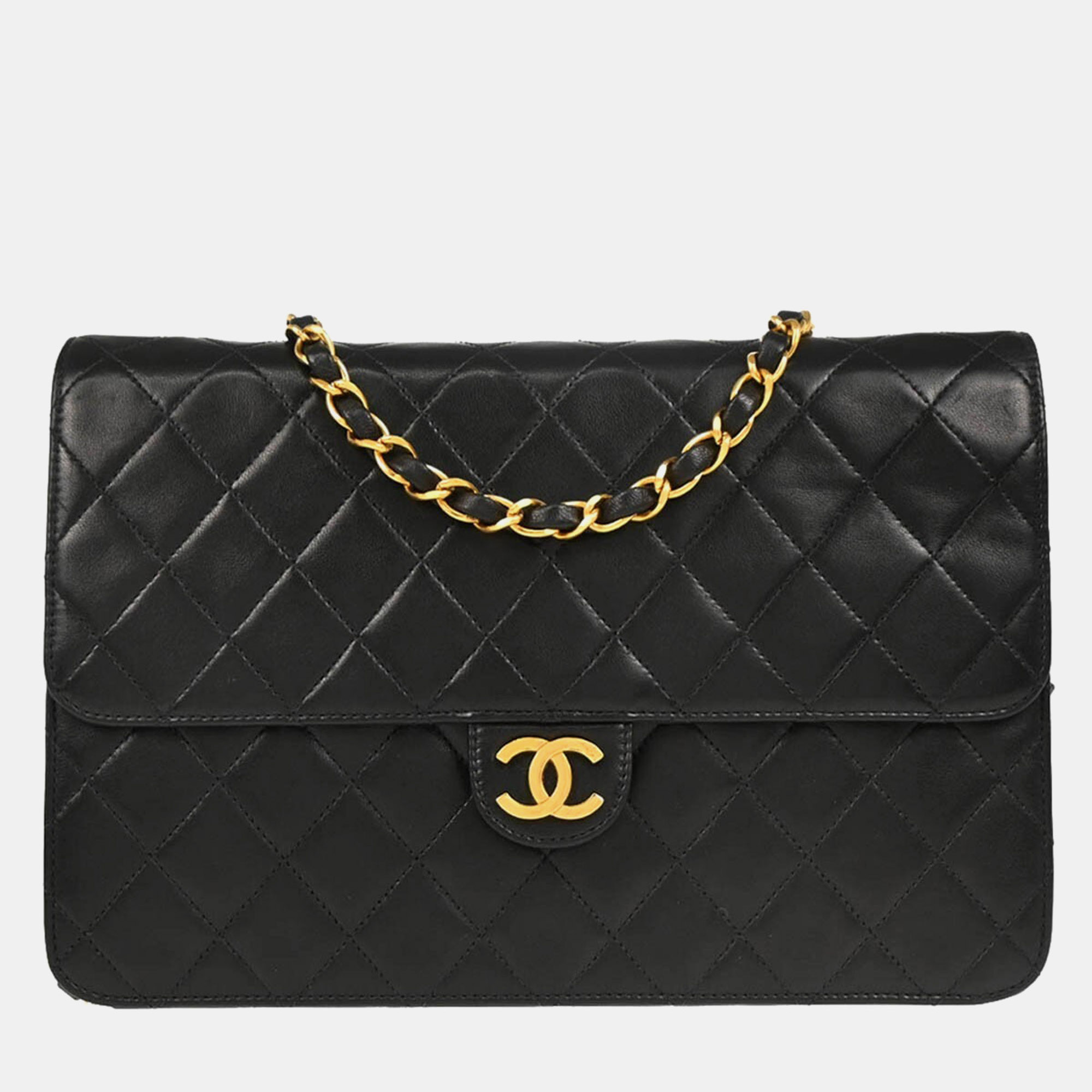 

Chanel Flap Medium Black Lambskin Shoulder Bag