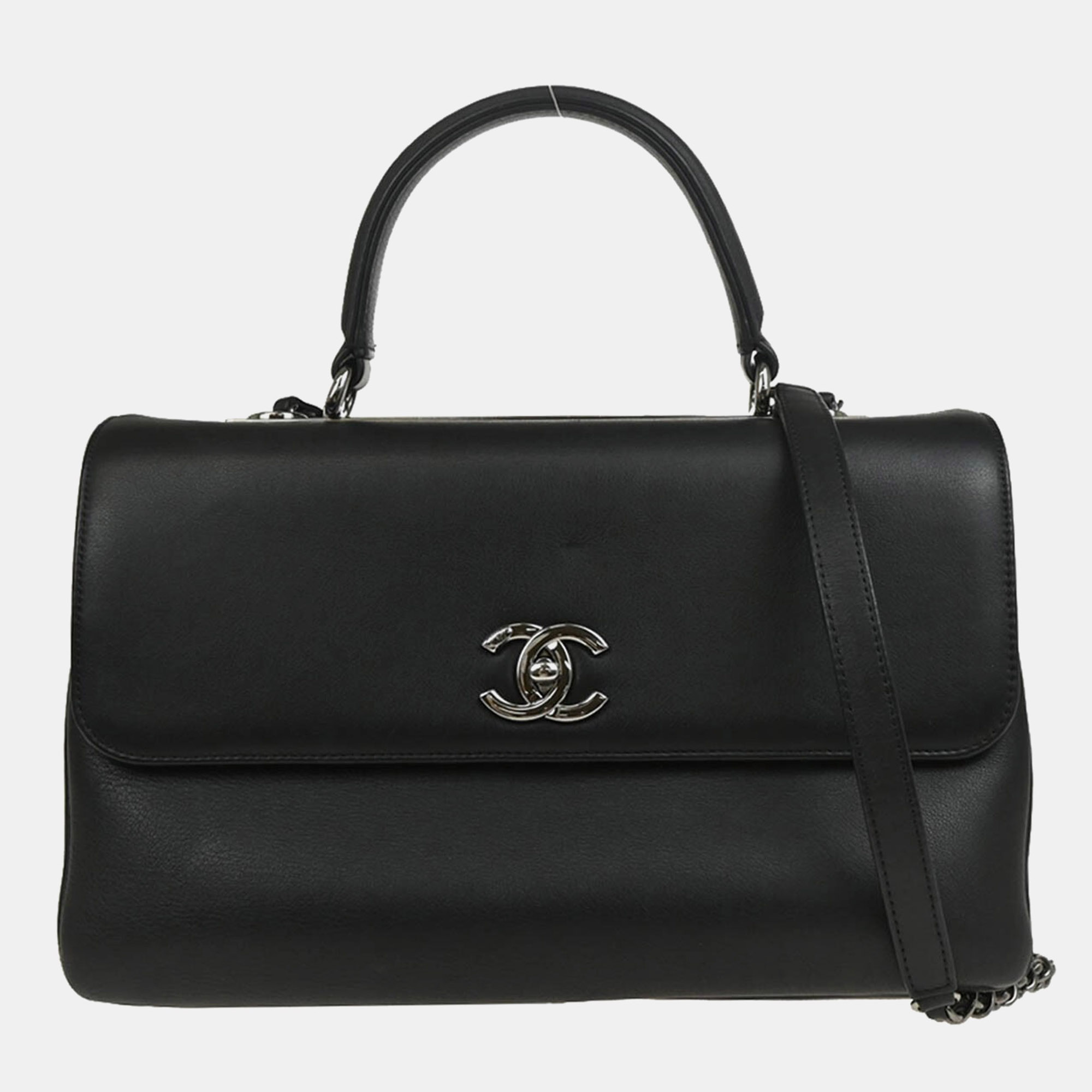 

Chanel Trendy CC Dual Black Calfskin Top Handle Handbag