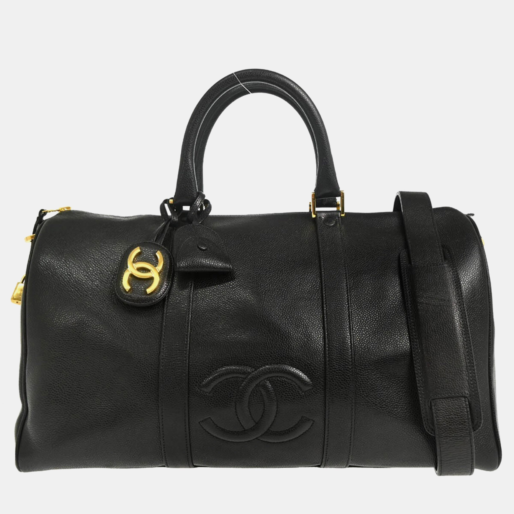 

Chanel Vintage Timeless Black Calfskin Boston Bag