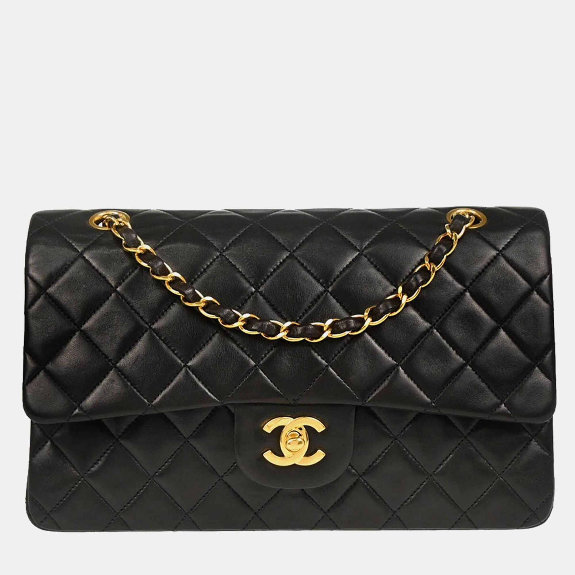 

Chanel Classic Double Flap Medium Black Lambskin Shoulder Bag