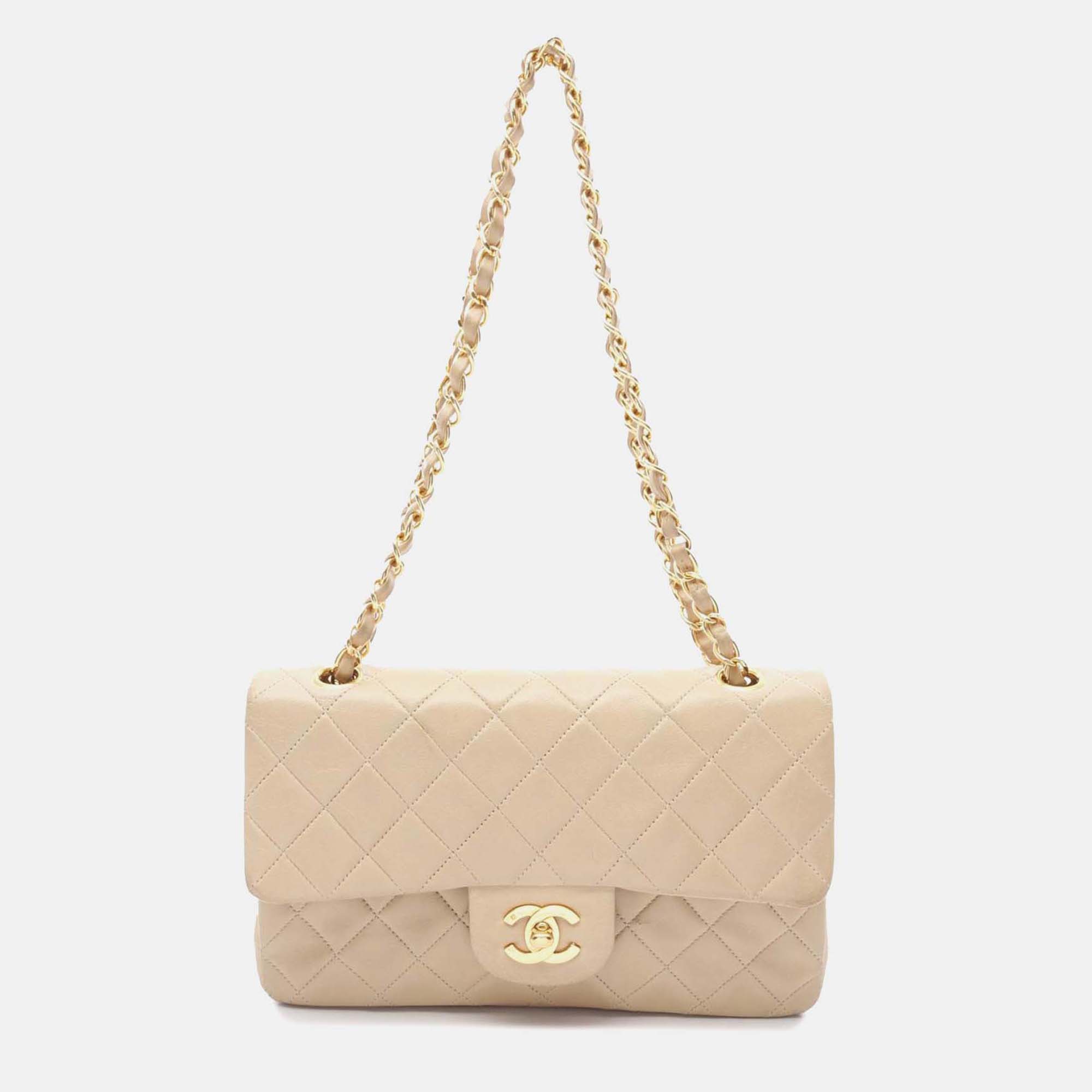 

Chanel Brown Small Classic Lambskin Double Flap