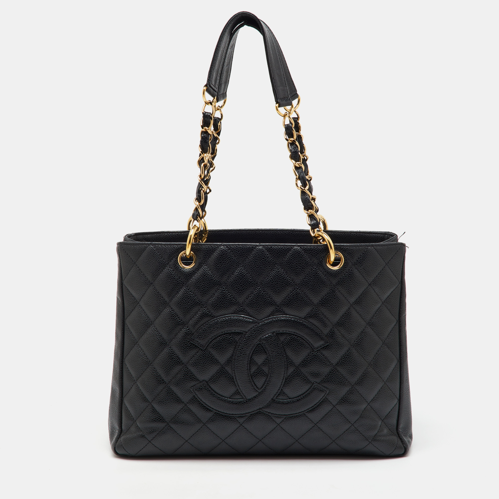 

Chanel Black Quilted Caviar Leather Grand GST Shopper Tote Bag