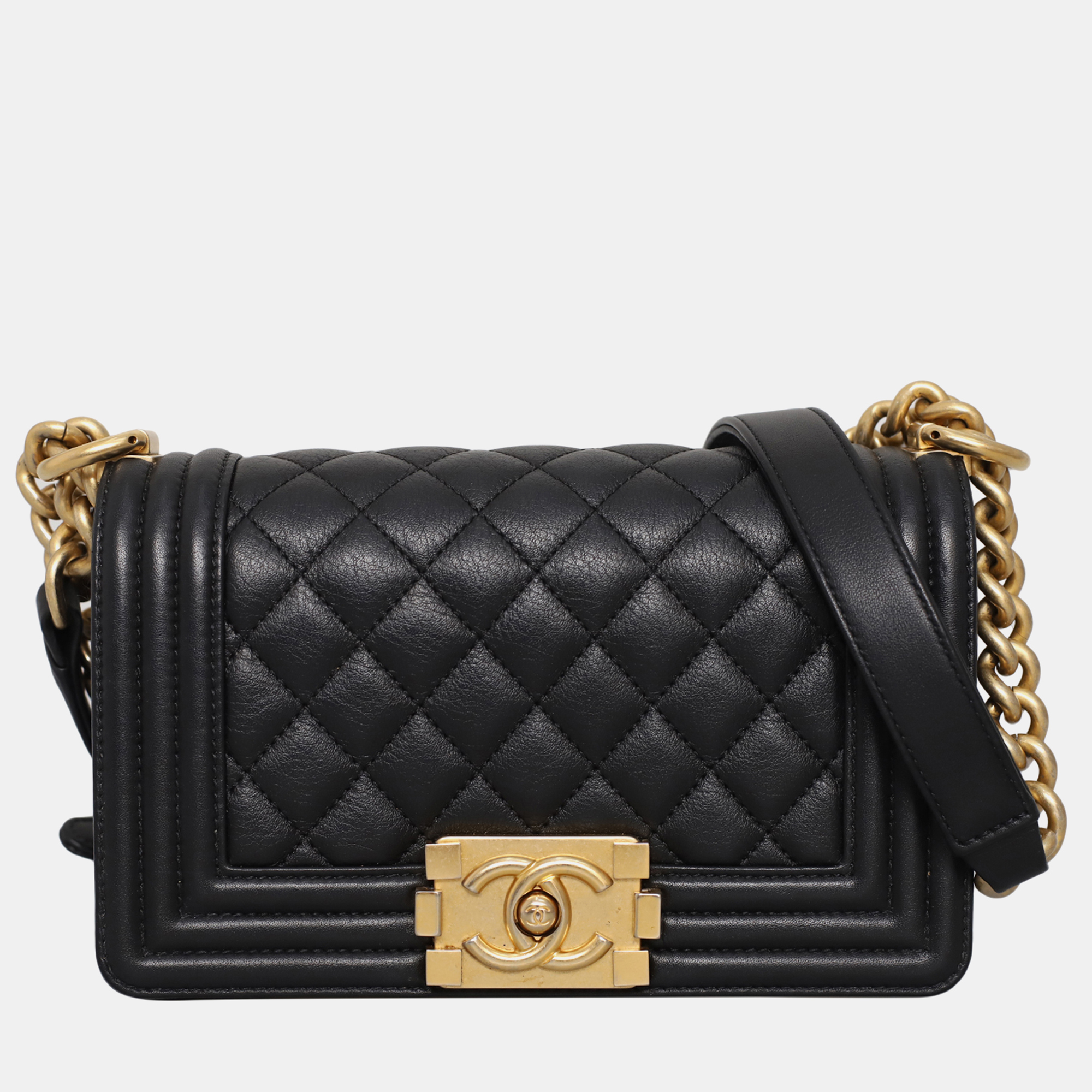 

Chanel Small Black Leather Boy Bag