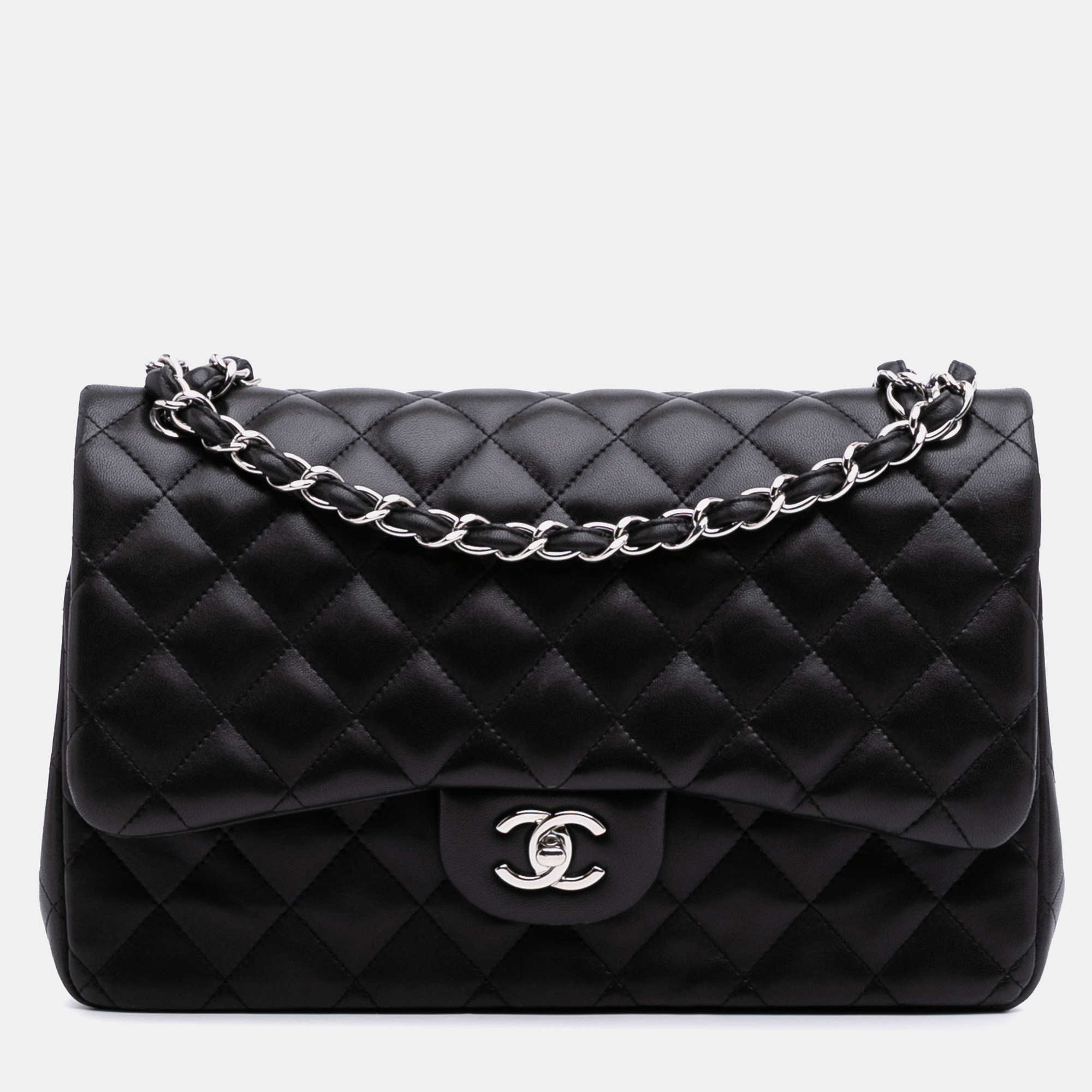 

Chanel Black Jumbo Classic Lambskin Double Flap