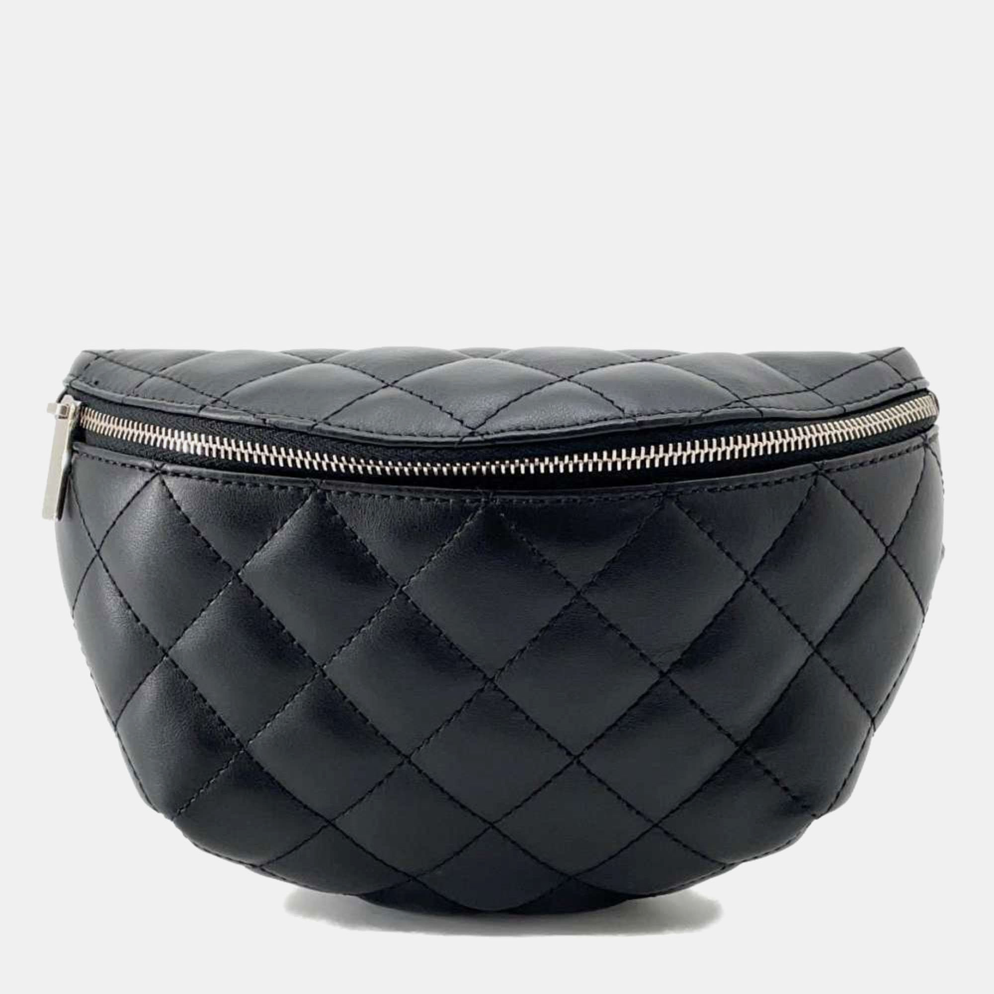 

Chanel Black Lambskin Quilted Waist Belt Bag