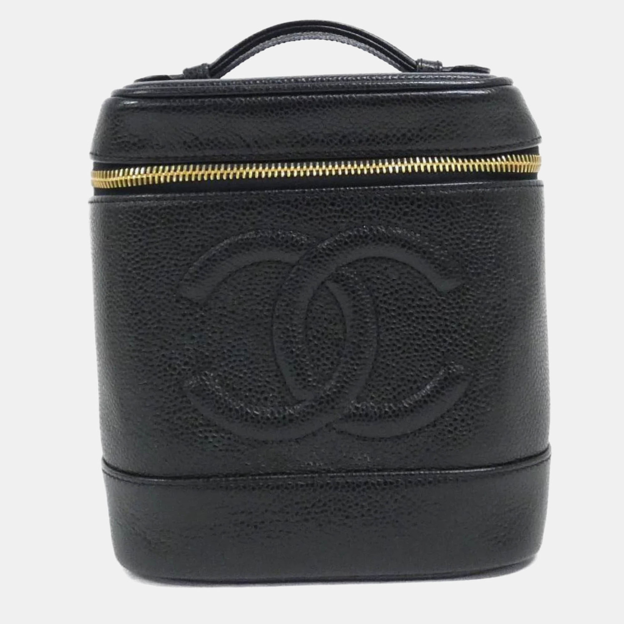 

Chanel CC Timeless Caviar Leather Vanity Case, Black