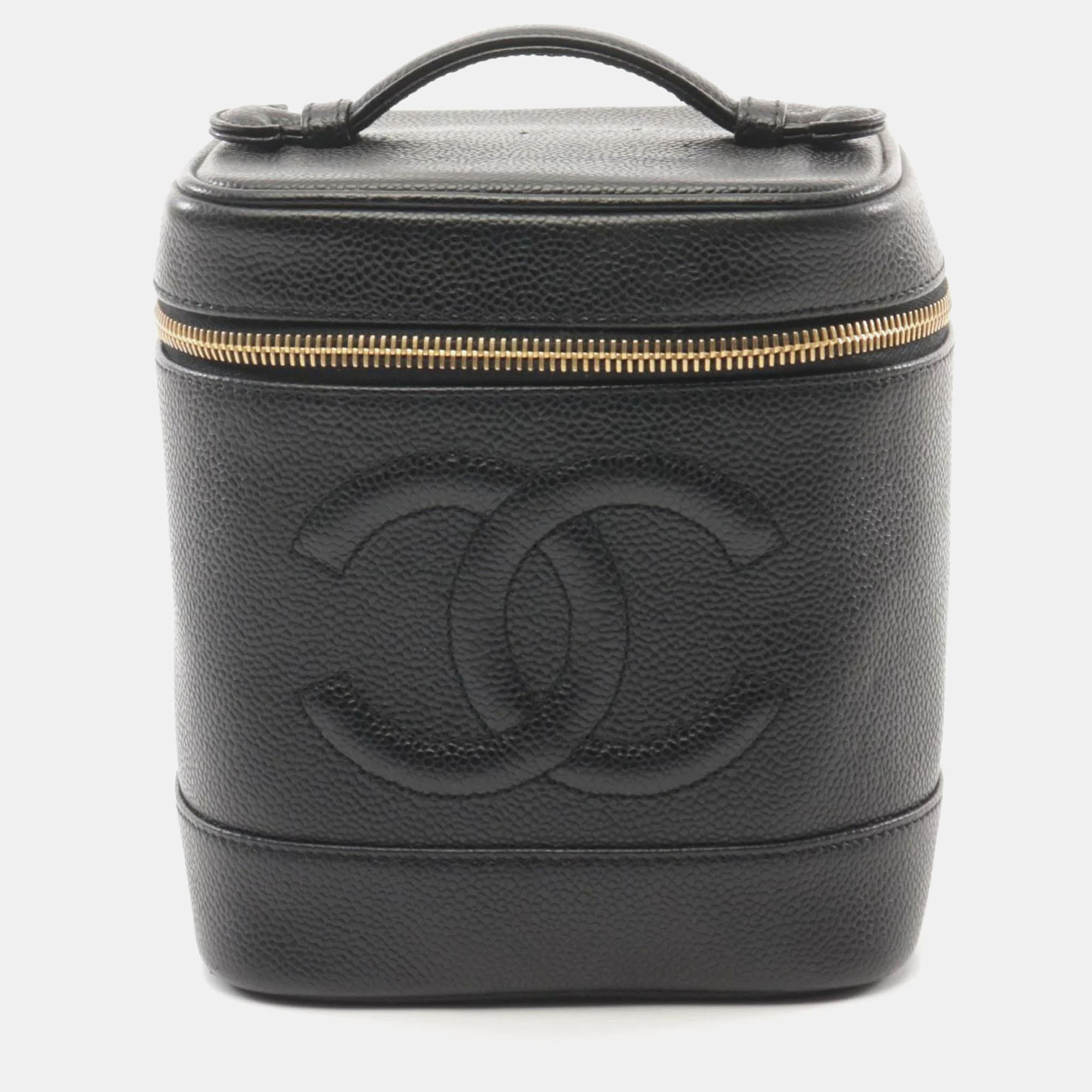 

Chanel CC Timeless Caviar Leather Vanity Case, Black