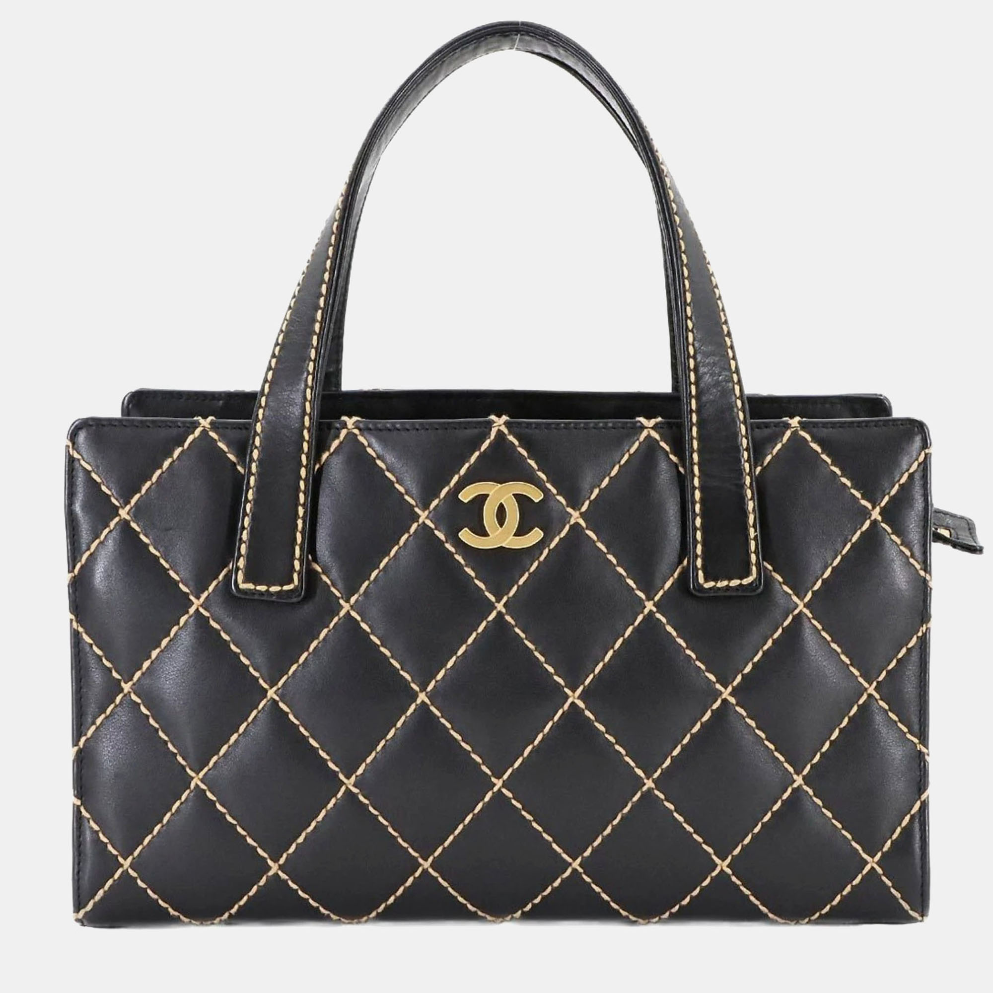 

Chanel Wild Stitch Leather Black Coco Mark Handbag