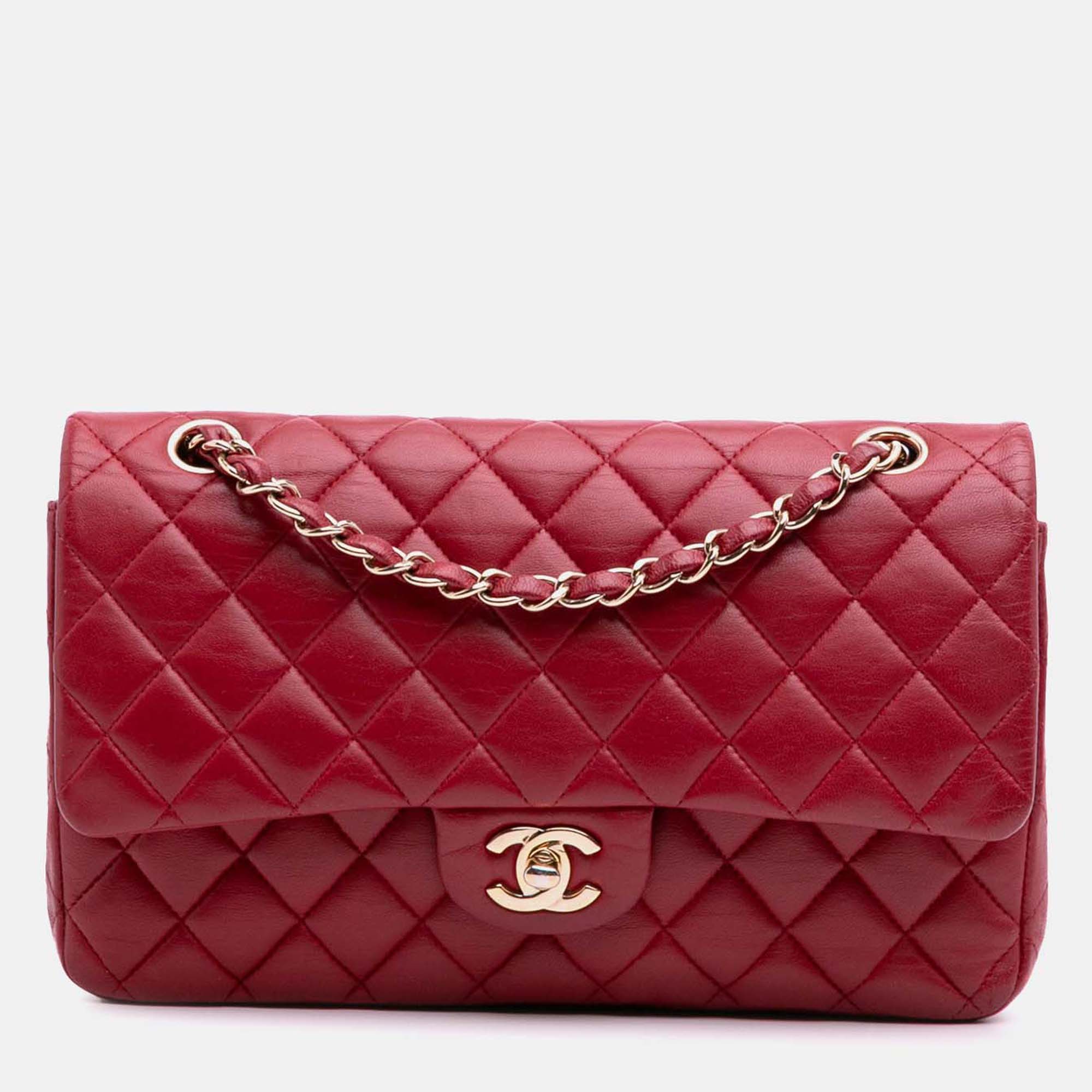 

Chanel Red Medium Classic Lambskin Double Flap