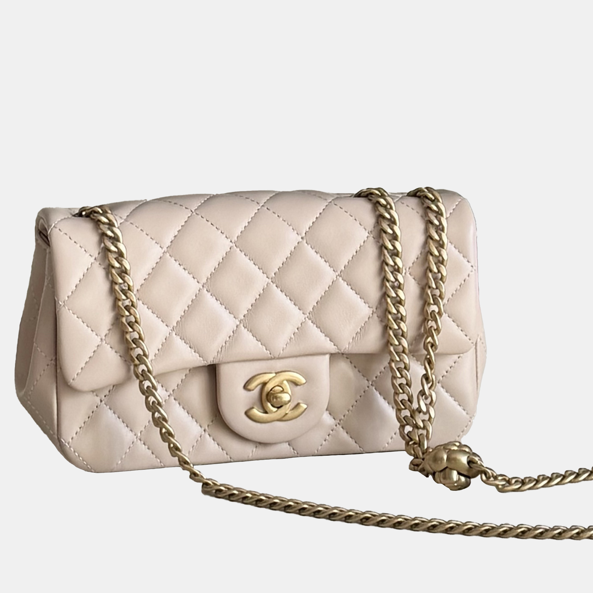 

Chanel Classic Flap Mini Beige Lambskin Shoulder Bag