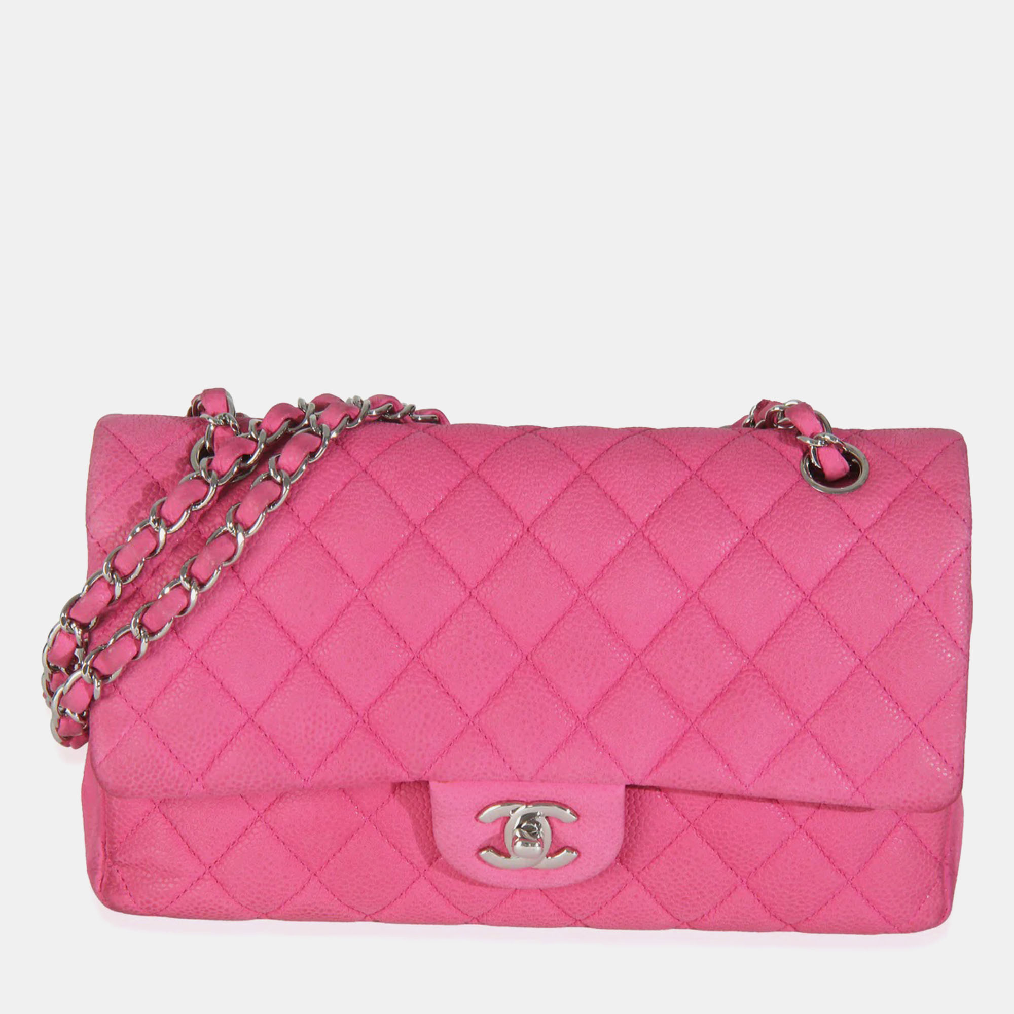 

Chanel Pink Quilted Matte Caviar Medium Classic Double Flap Bag