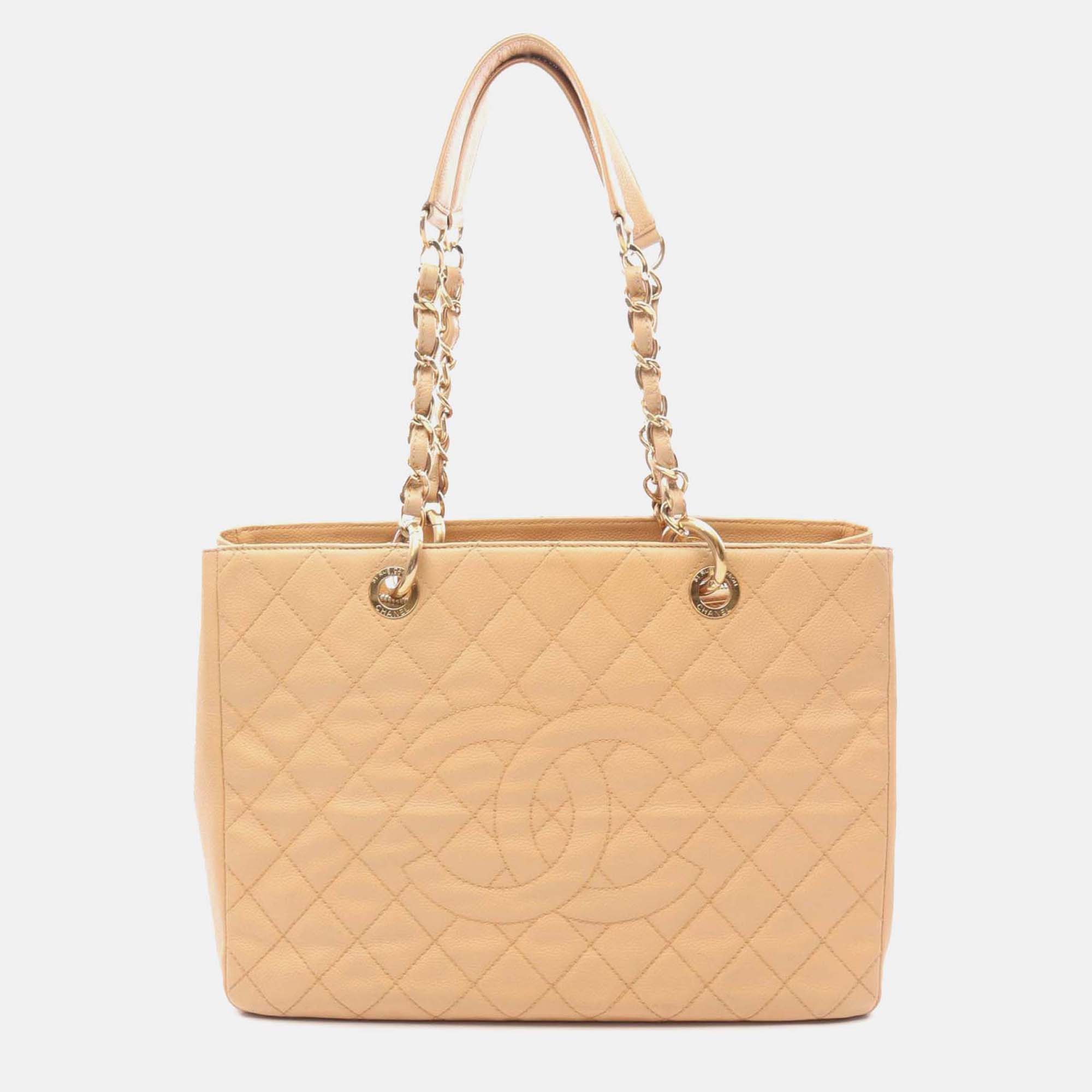 

Chanel Beige Caviar Grand Shopping Tote