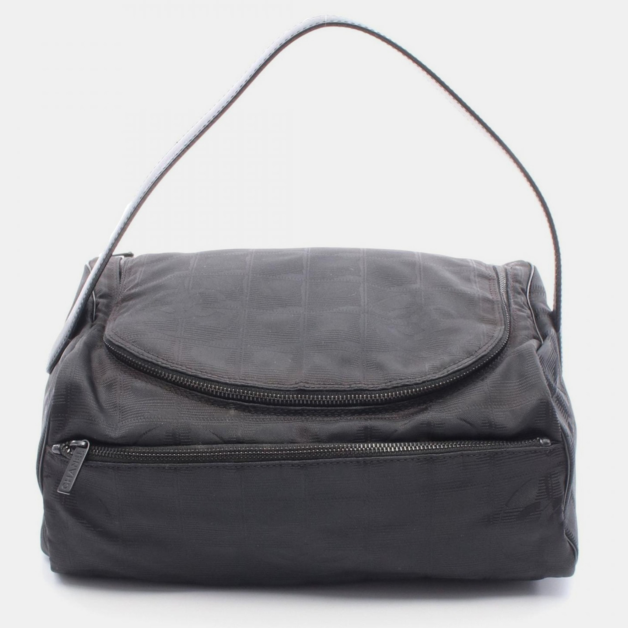 

Chanel Travel Line Vanity Black Leather Nylon Canvas Bag