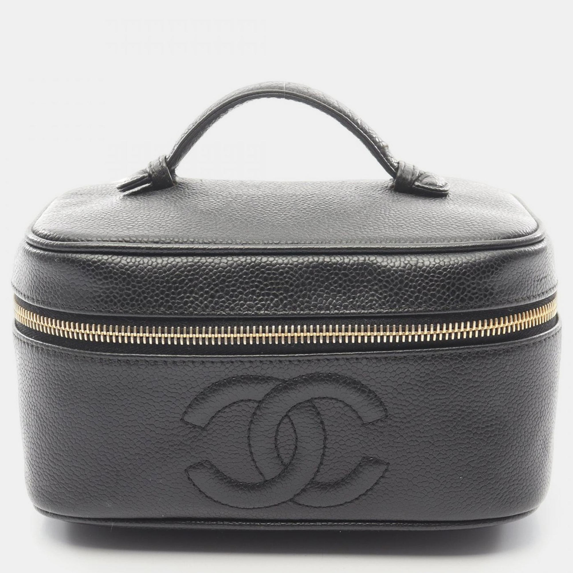 

Chanel Coco Mark Vanity Handbag Case Calfskin Black Ghw Cc
