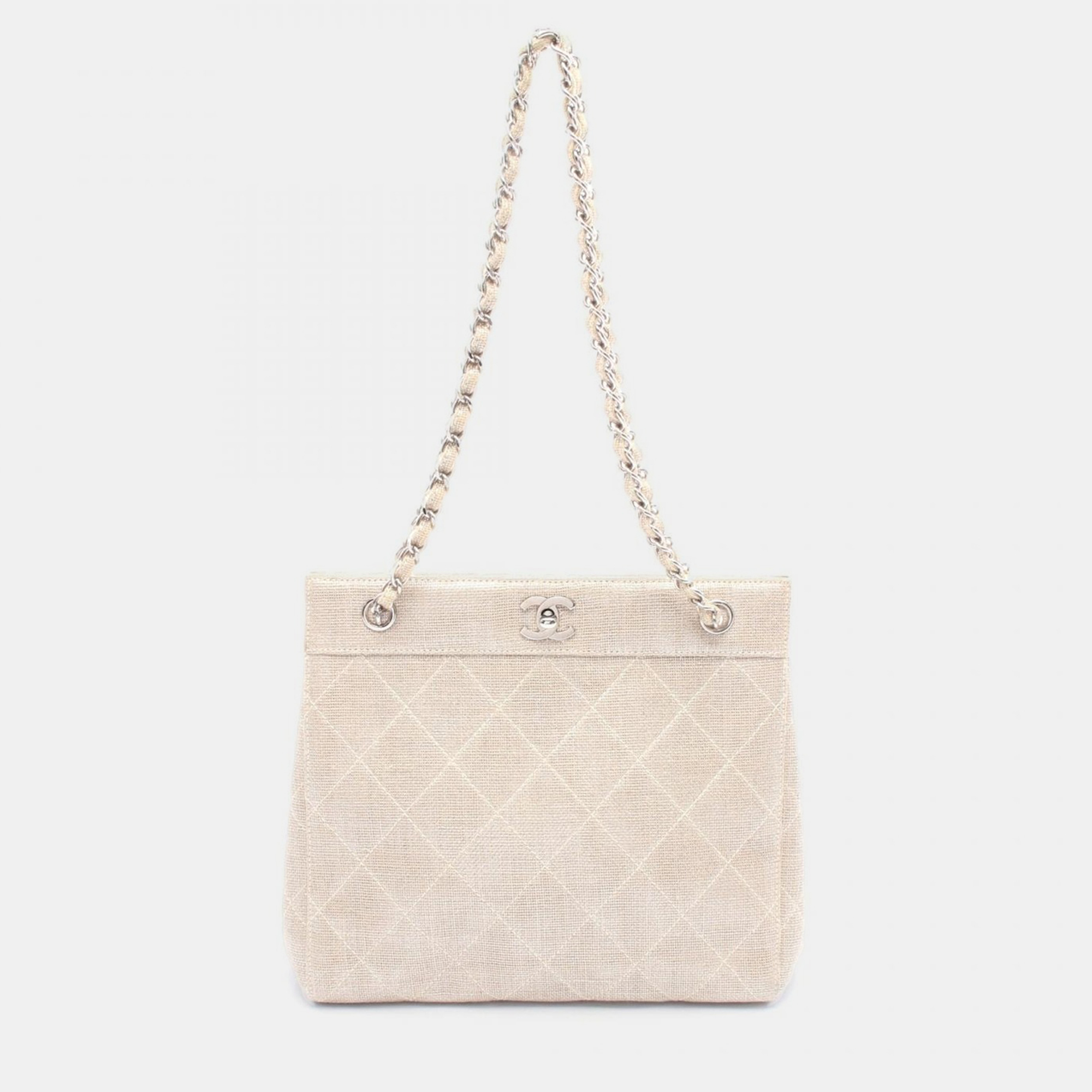 

Chanel Matelasse Chain Shoulder Bag Linen Canvas Beige Shw