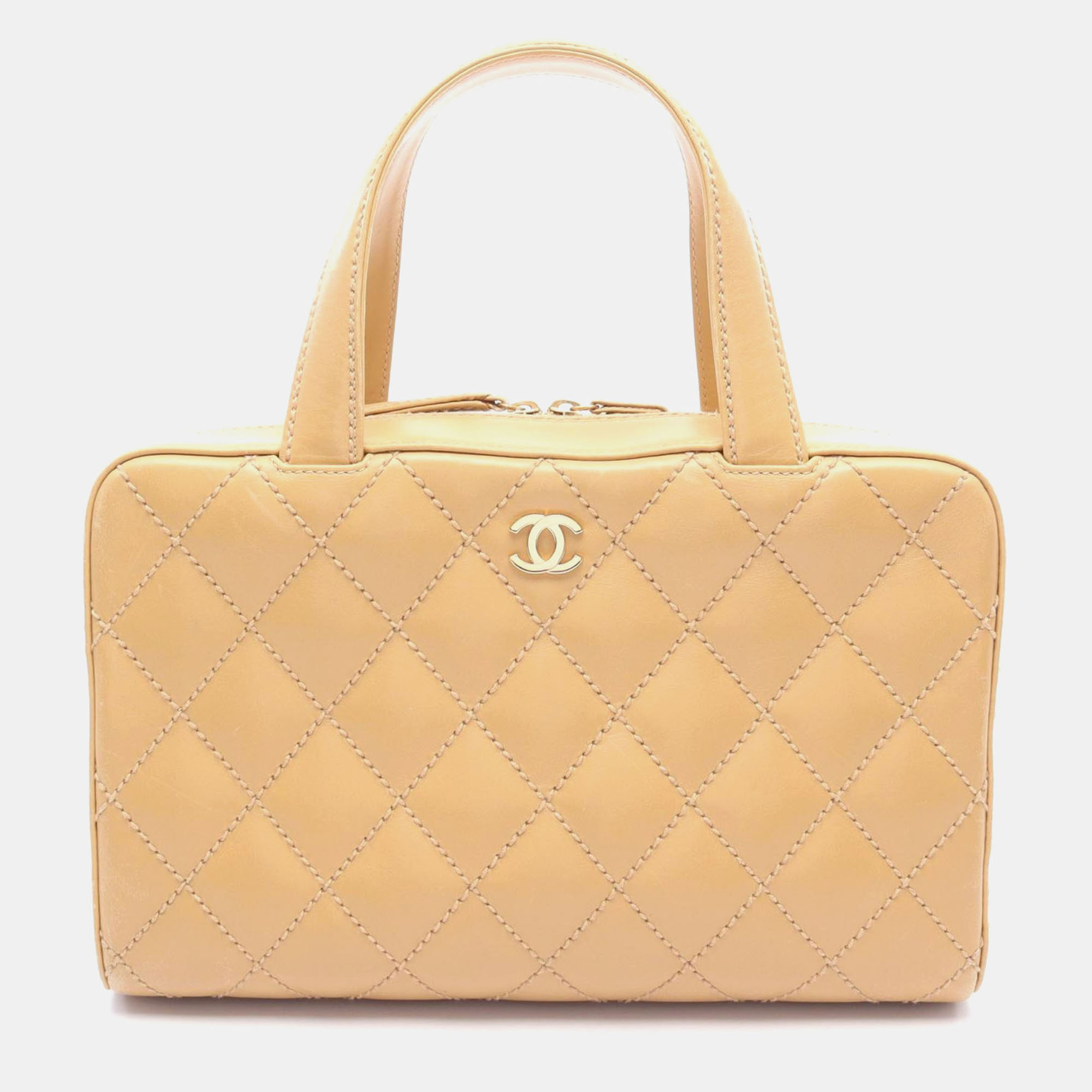 

Chanel Wild Stitch Beige Leather Tote Bag