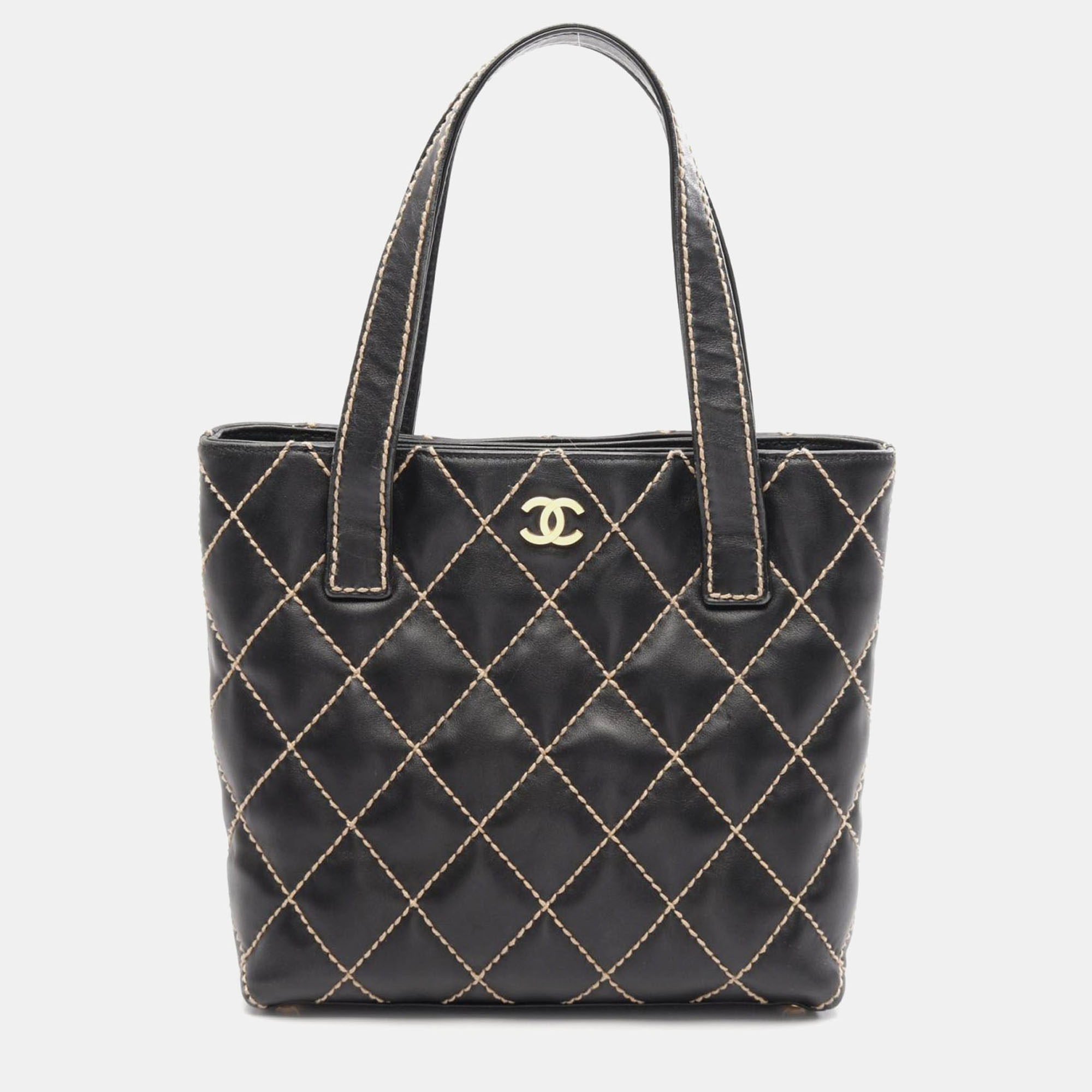 

Chanel Wild Stitch Black Leather Tote Bag