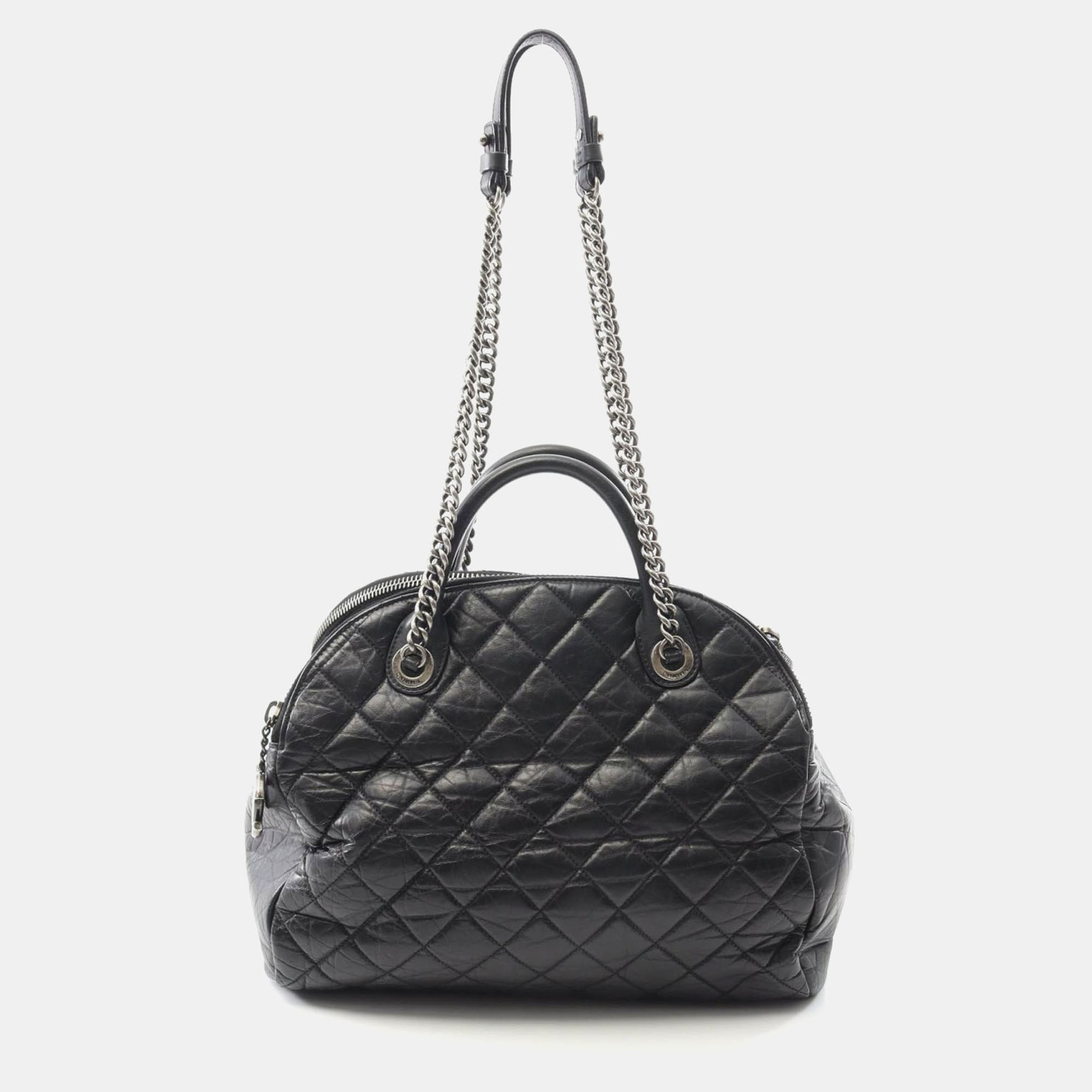 

Chanel Classic Black Leather Bowling Bag