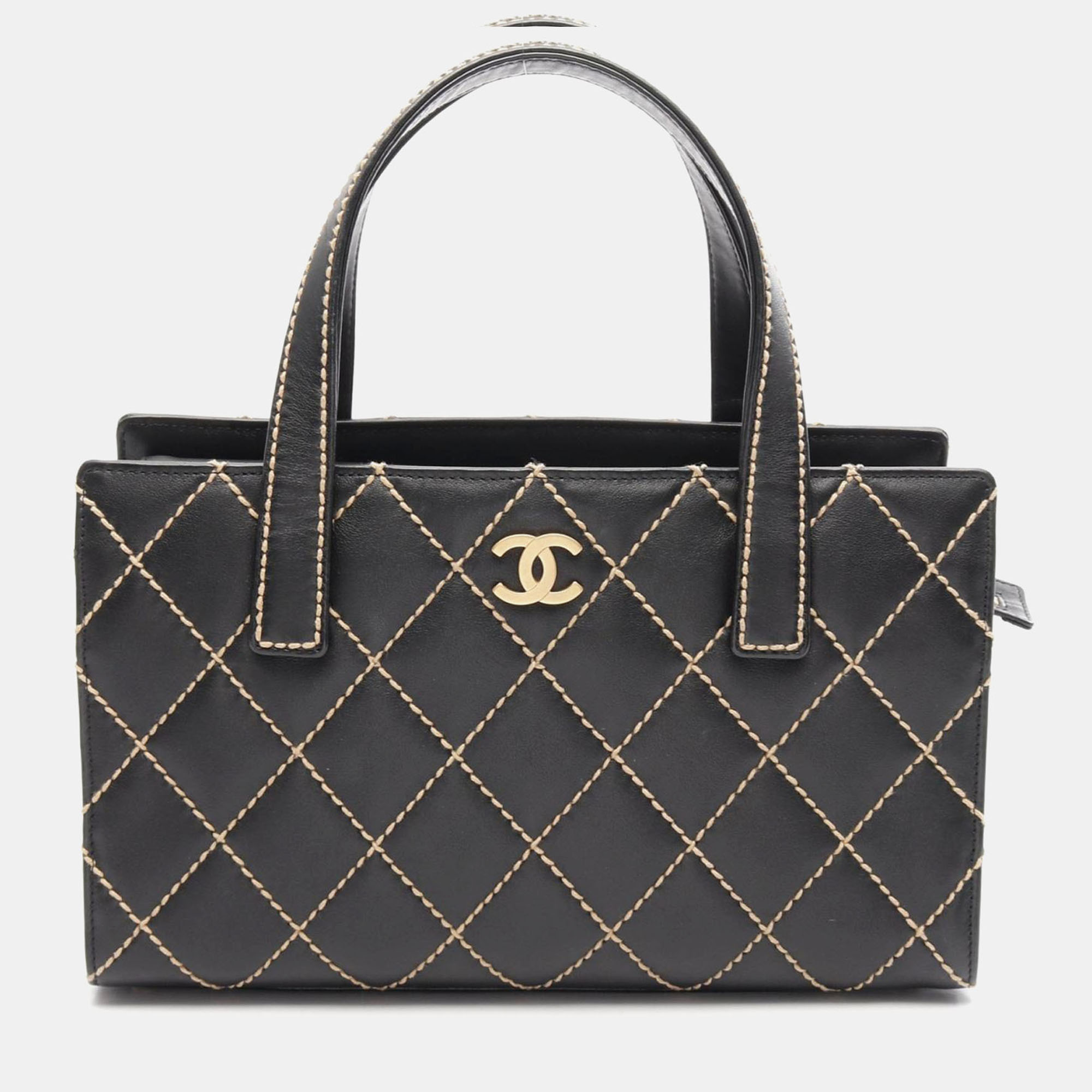 

Chanel Wild Stitch Black Leather Tote Bag