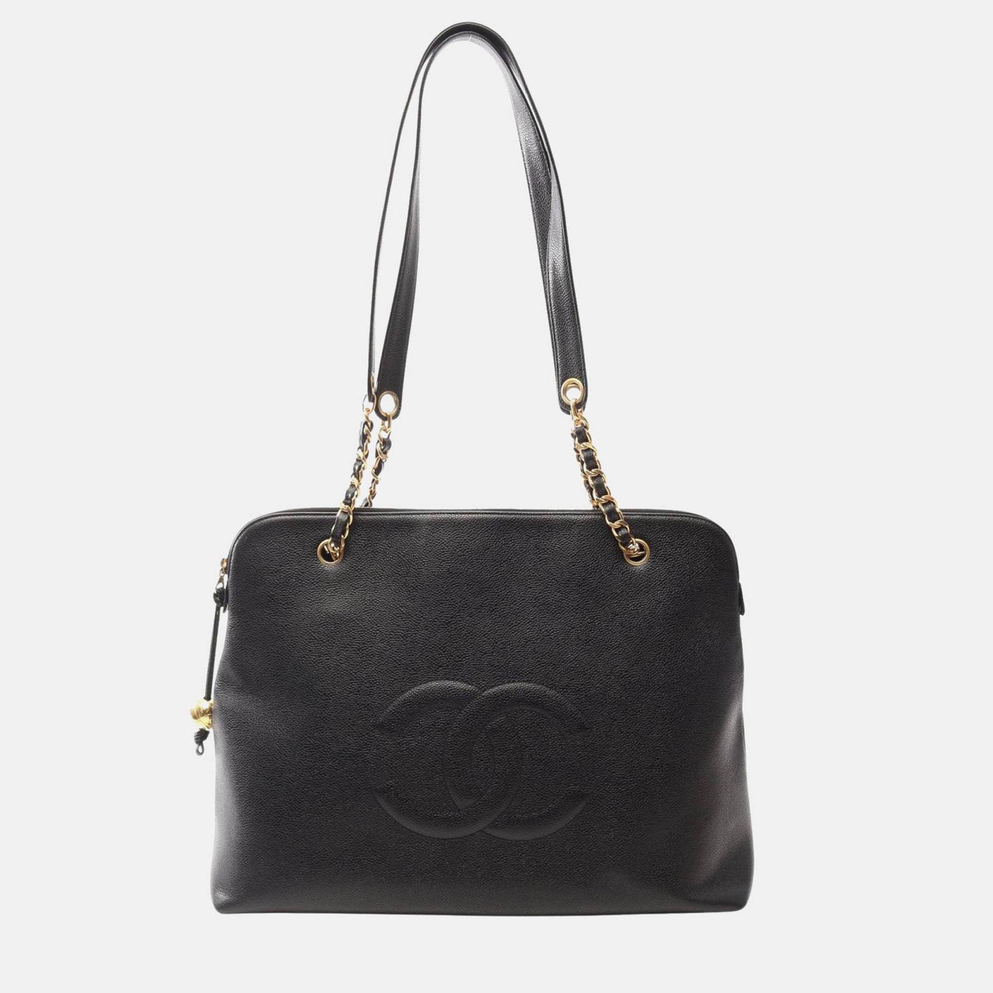 

Chanel Jumbo Coco Mark Shoulder Tote Bag Leather Black Ghw Cc