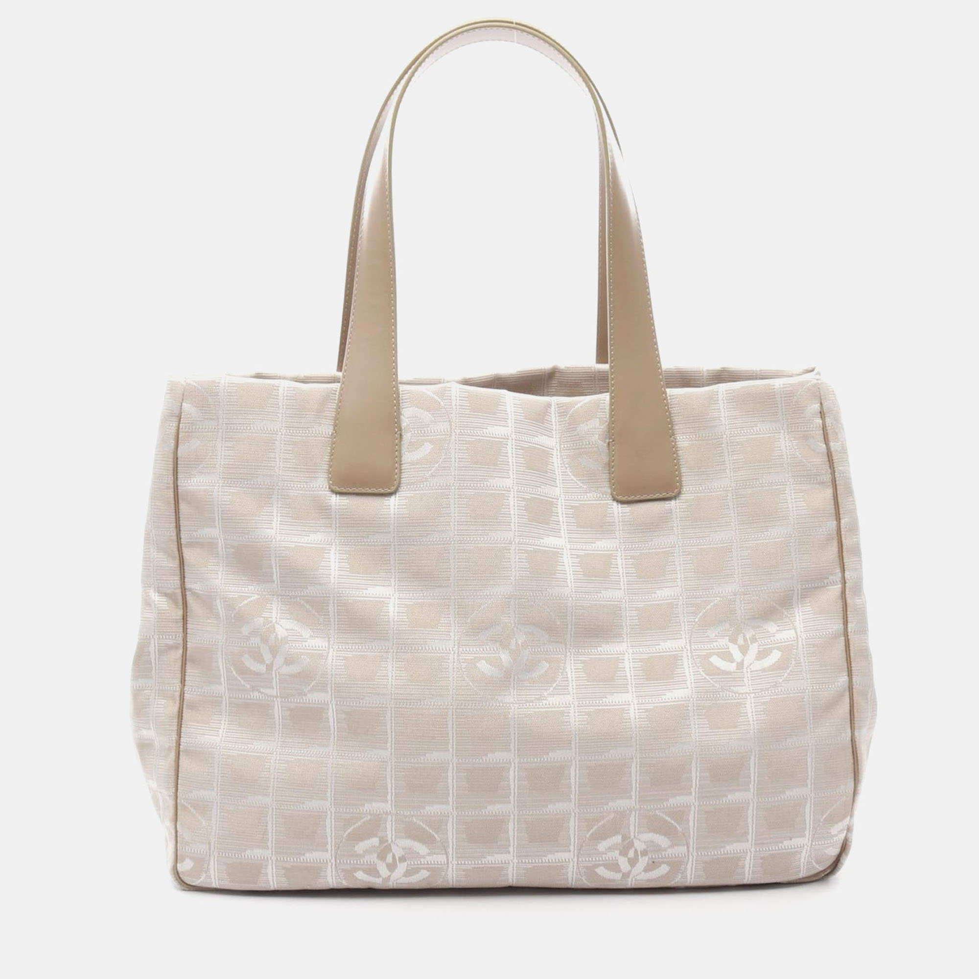 

Chanel New Travel Line Mm Tote Handbag Leather Nylon Canvas Pink Ghw