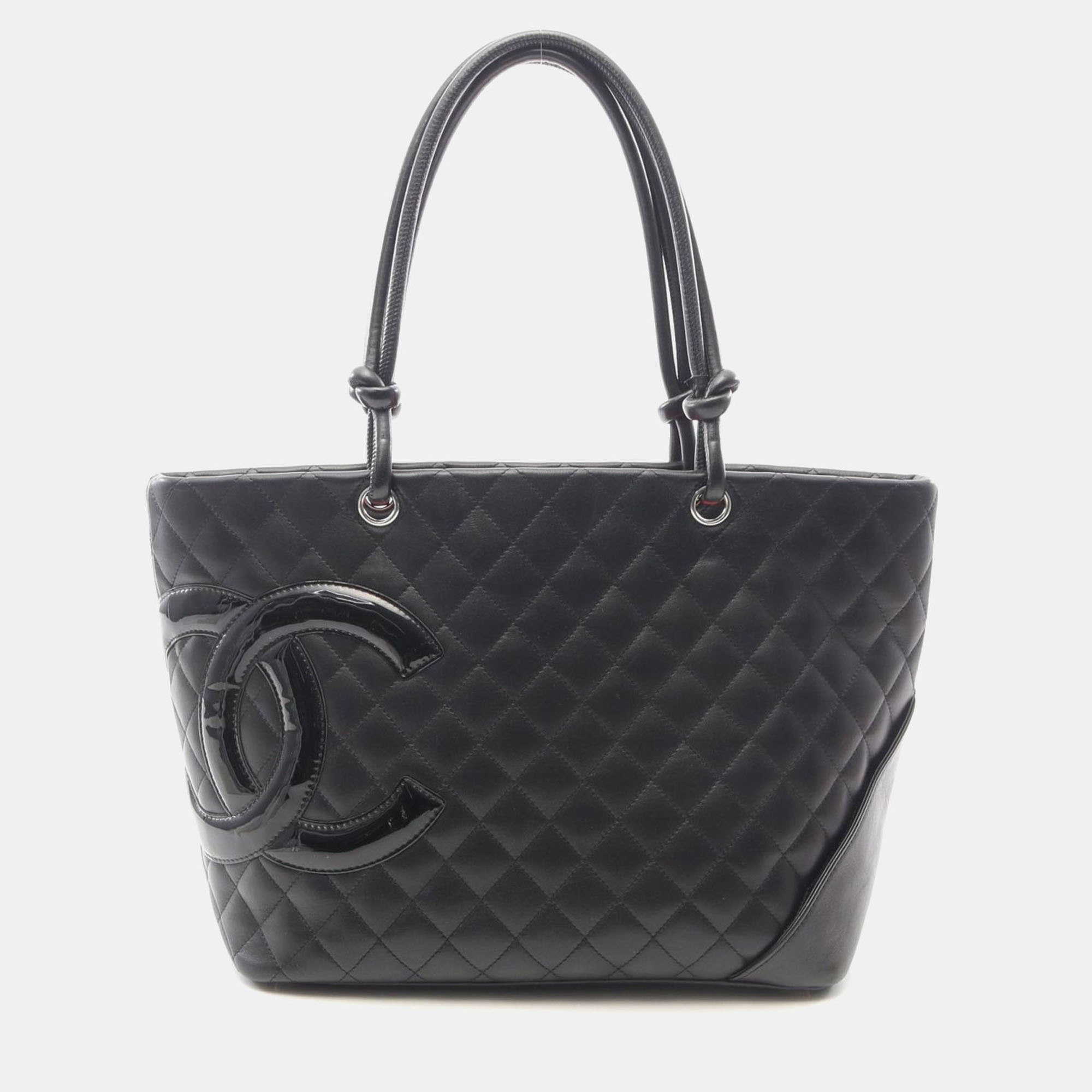 Chanel Cambon Ligne Large Black Patent Leather Tote Bag
