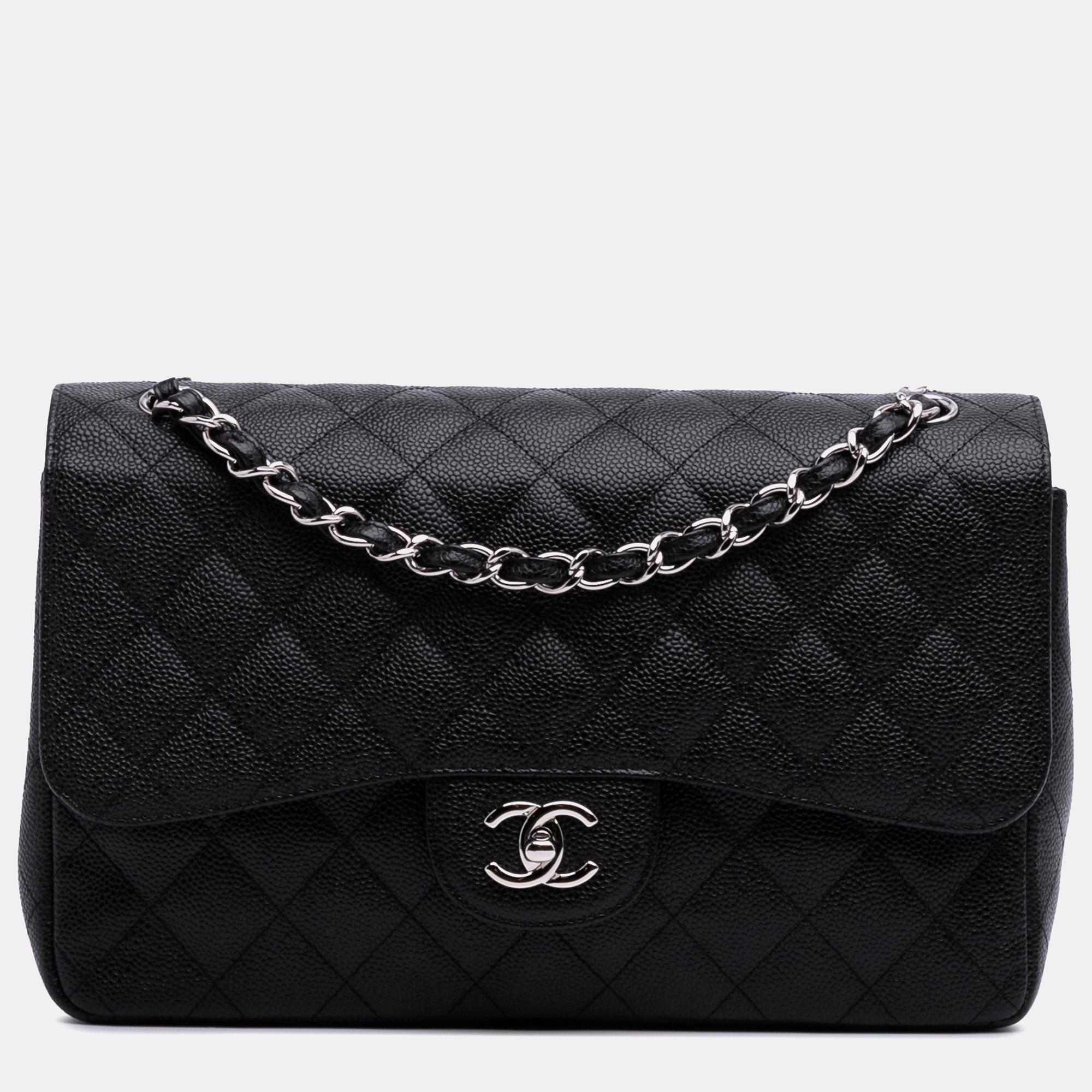 

Chanel Black Jumbo Classic Caviar Double Flap