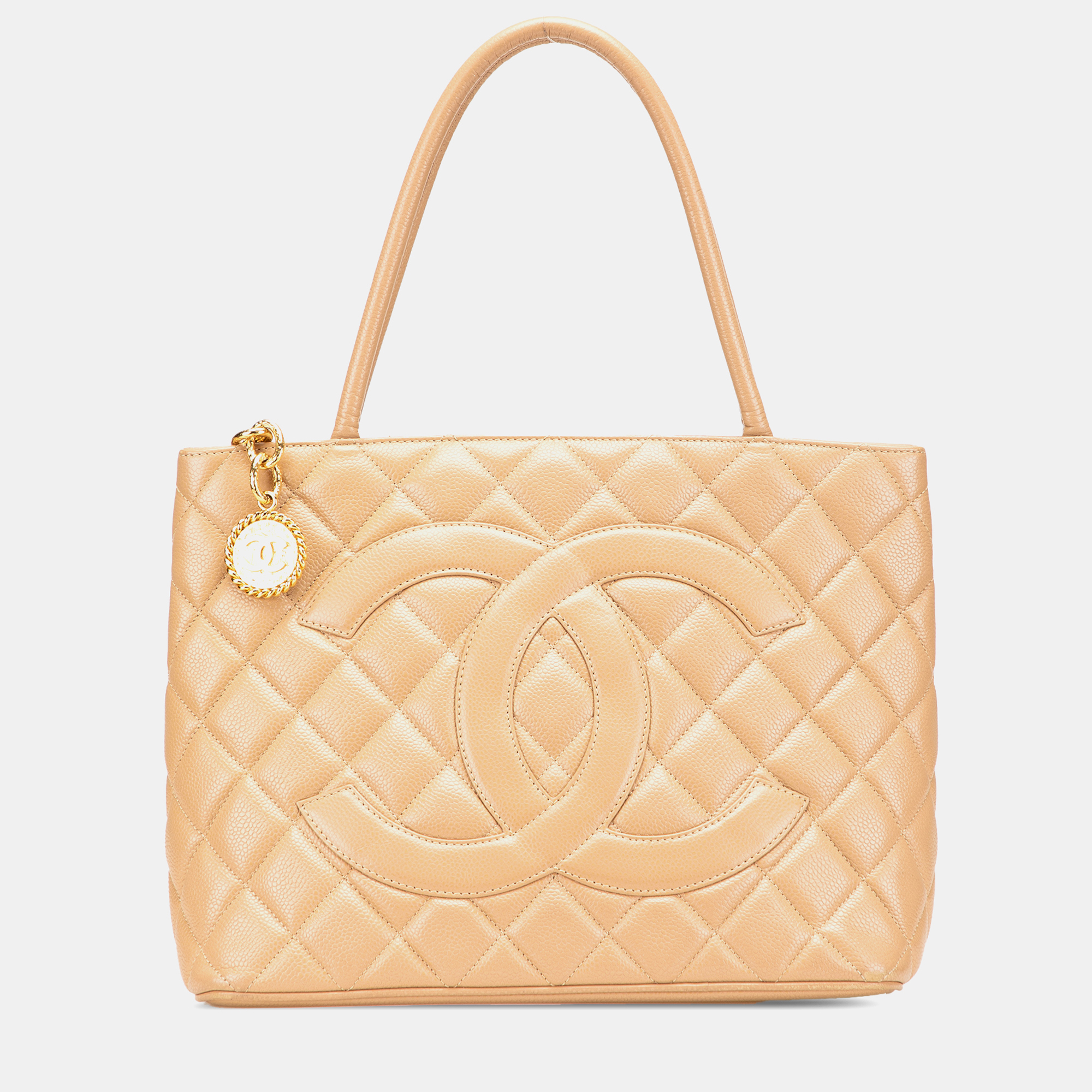 

Chanel Beige Caviar Medallion Tote