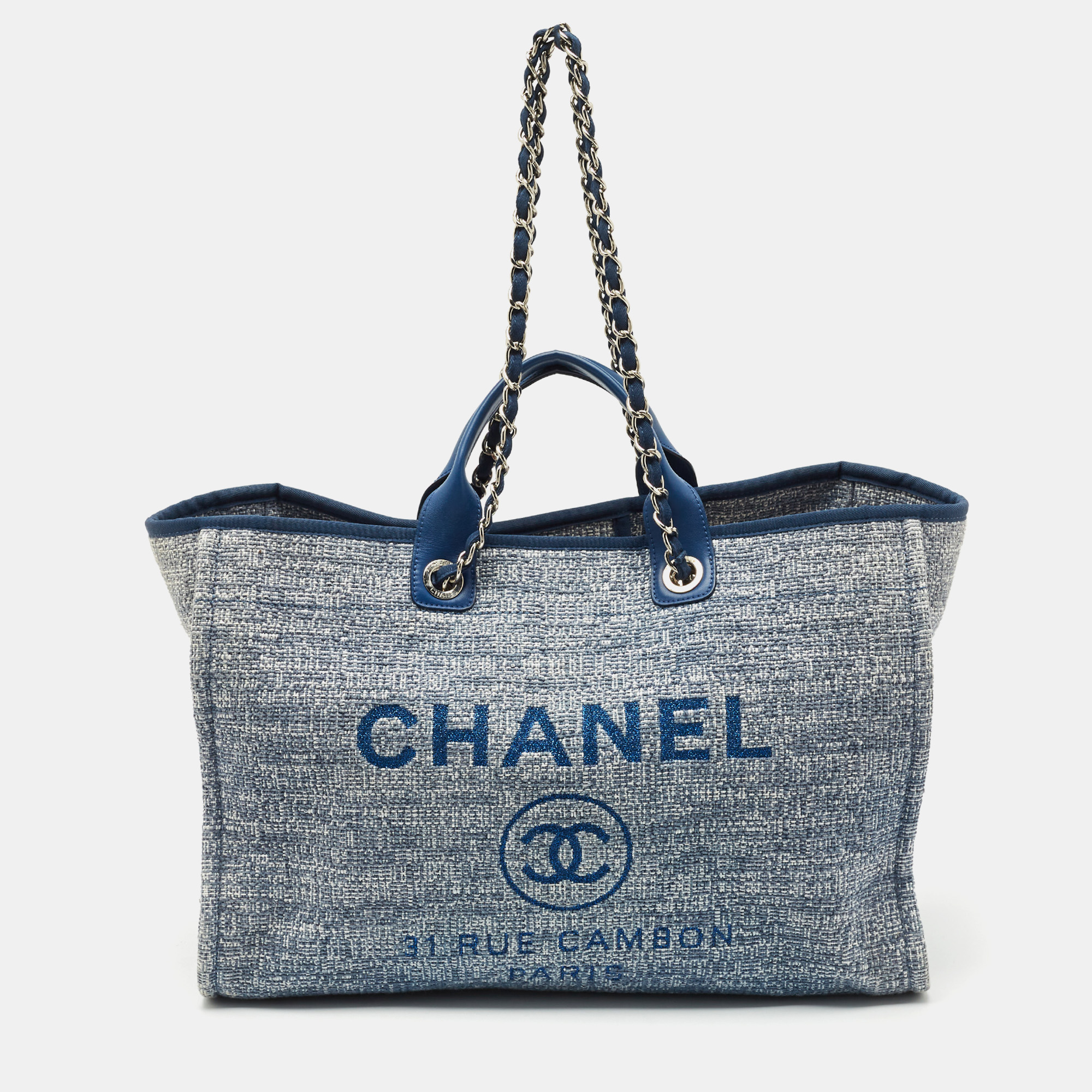 

Chanel Blue Tweed  Deauville Shopper Tote