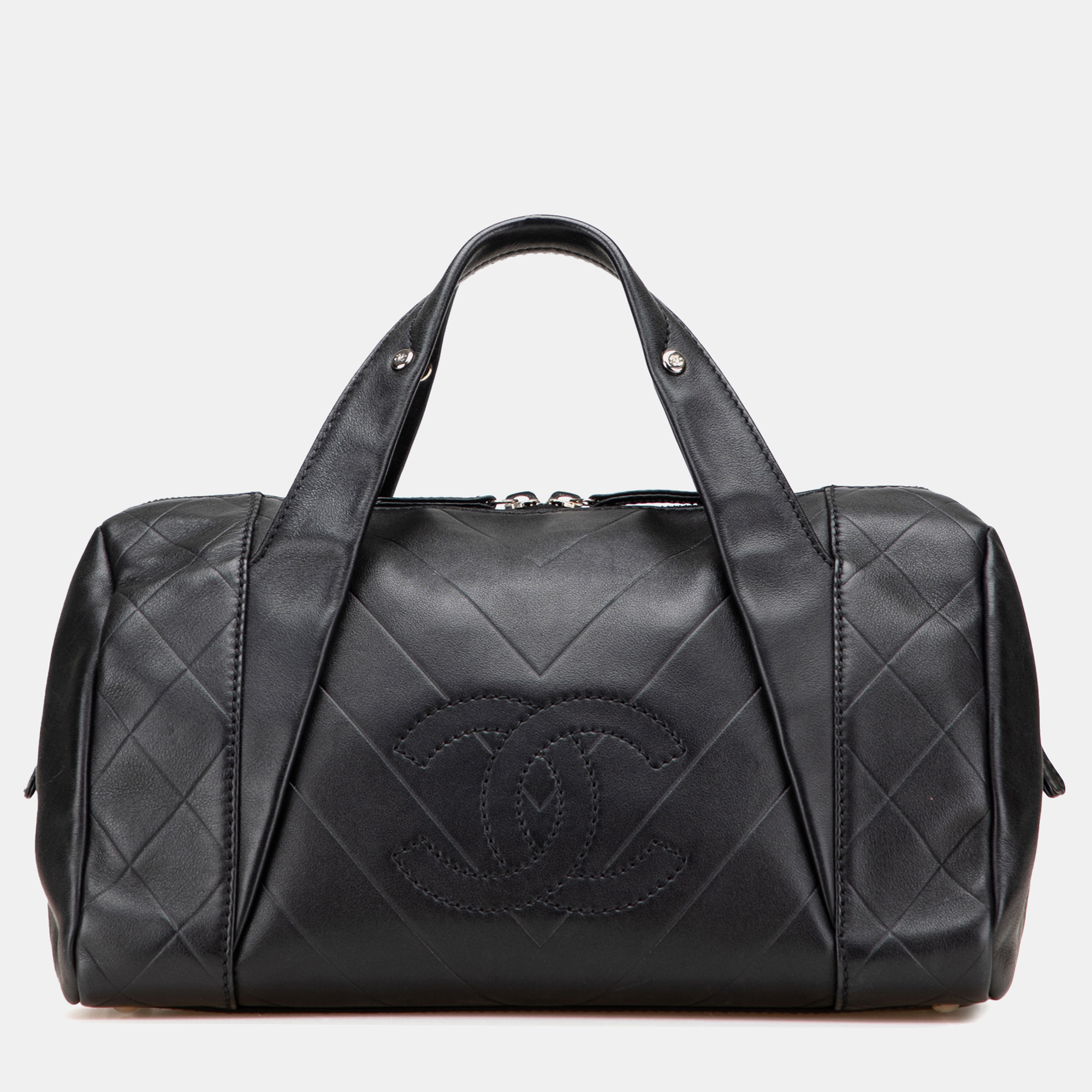 

Chanel Black CC Chevron Quilted Lambskin Boston