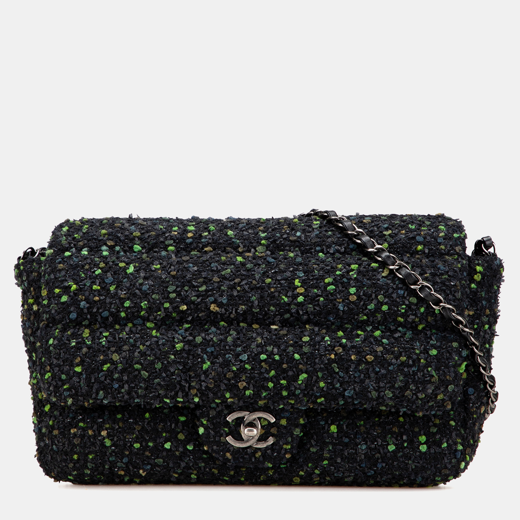 

Chanel Black CC Tweed Flap Bag