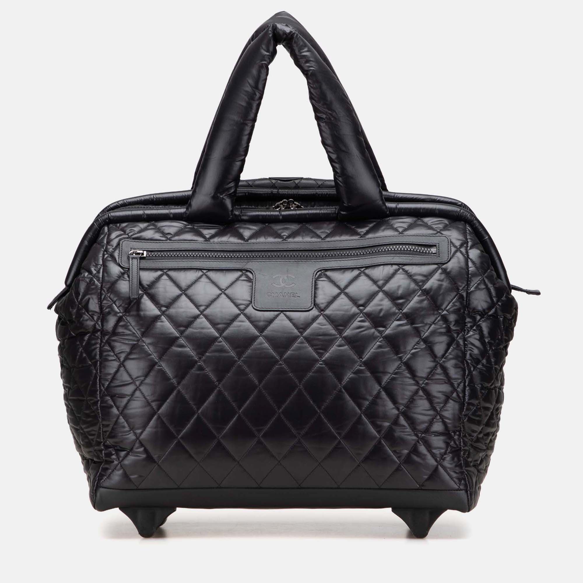 

Chanel Black Quilted Nylon Coco Cocoon Trolley Rolling Case
