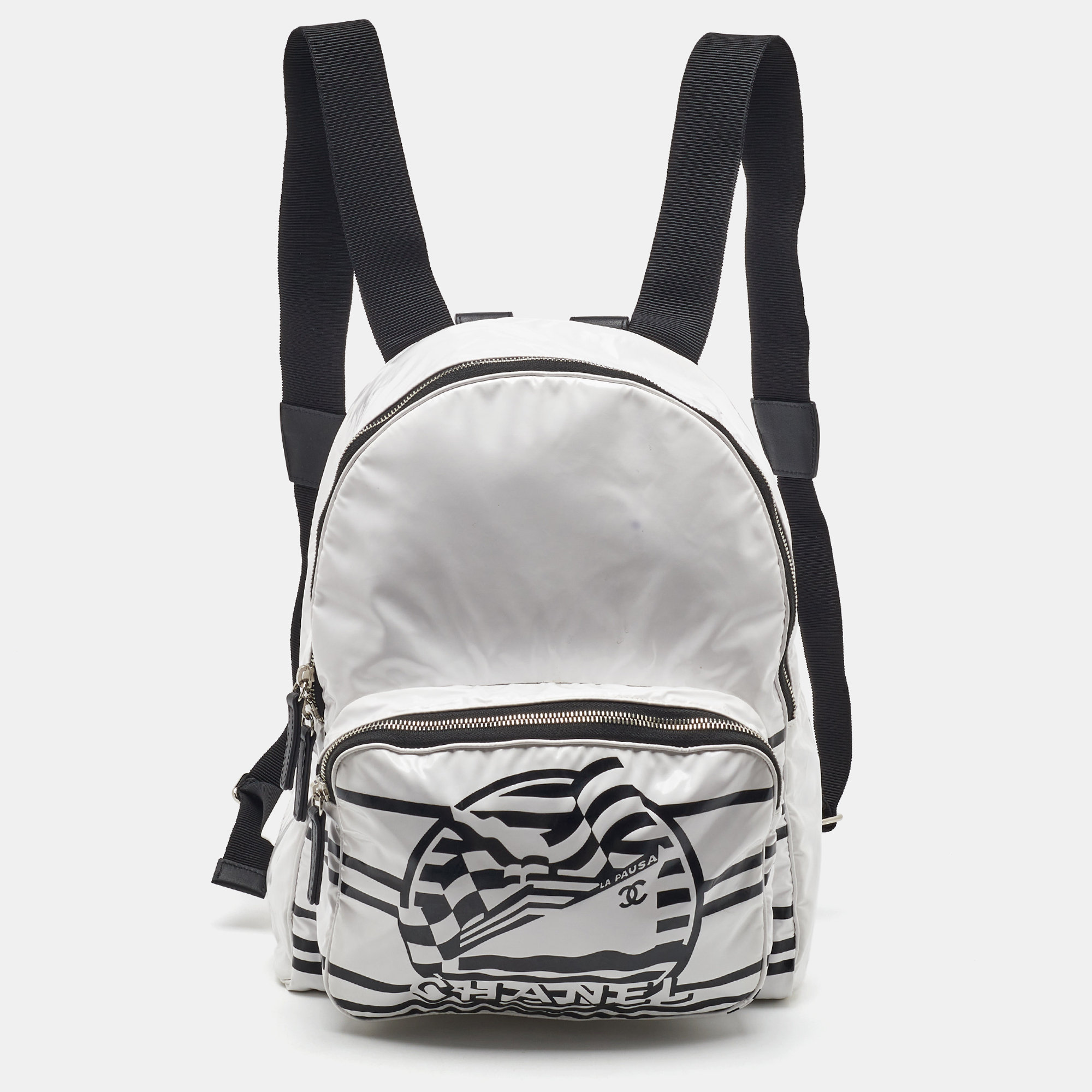

Chanel White Vinyl La Pausa Bay Backpack